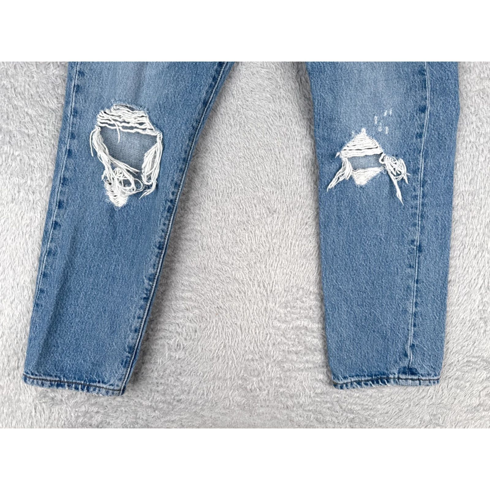 Levi's Levi's Jeans Women 25 Blue Denim Wedgie Straight Distressed 25x25 500 Series Size 42" / US 20 - 2 Thumbnail