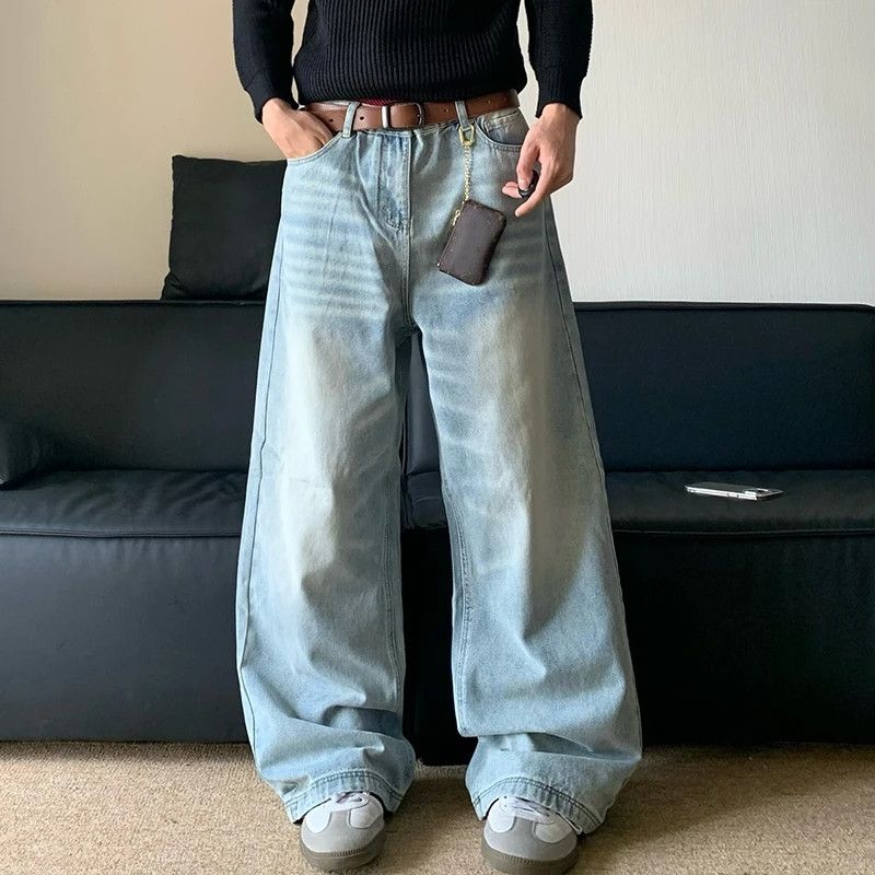 Jean × Vintage Washed High Street Loose Straight Jeans Size US 32 / EU 48 - 1 Thumbnail