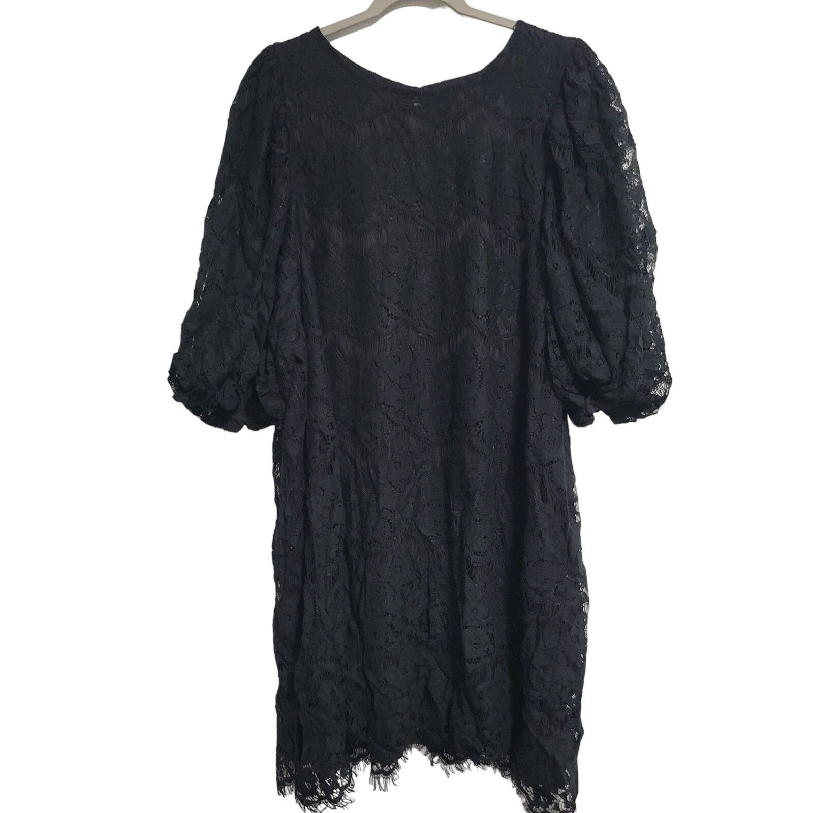 Designer NWT City Chic Black Nora Lace Mini Dress Pockets Large 20 Size L / US 10 / IT 46 - 1 Thumbnail