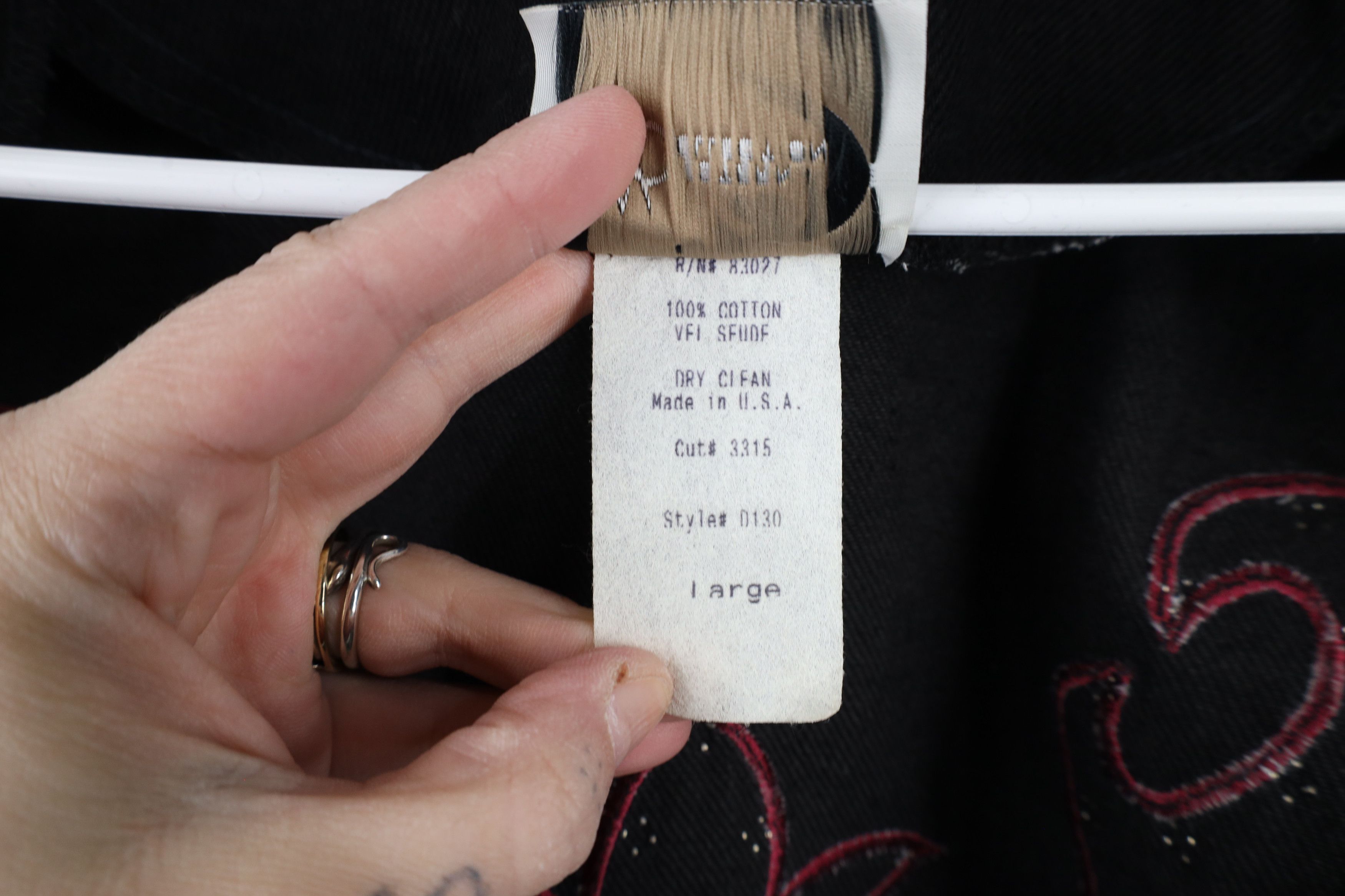 Vintage Vintage 90s Rockabilly Suede Fringed Denim Jacket USA Size L / US 10 / IT 46 - 10 Thumbnail
