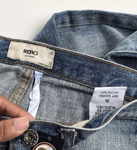 If Six Was Nine × Jean × Le Grande Bleu (L.G.B.) Denim Nero Custom Fadding Distressed Pants Size US 30 / EU 46 - 6 Thumbnail