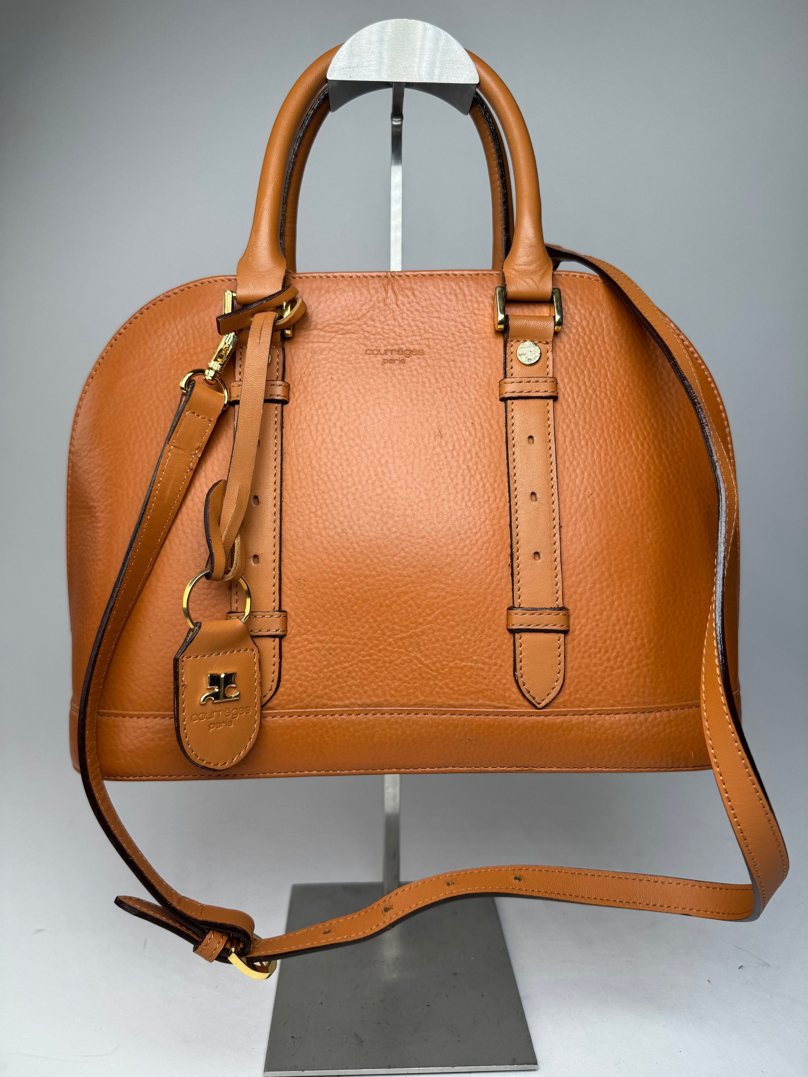 Courreges Vintage 2Way Leather Handbag Orange Brown Size ONE SIZE - 1 Thumbnail