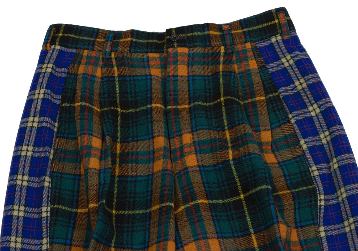 Comme des Garcons Homme Plus Wool Check Tuck Pants in Multicolor, Size S Size US 38 / EU 54 - 2 Thumbnail
