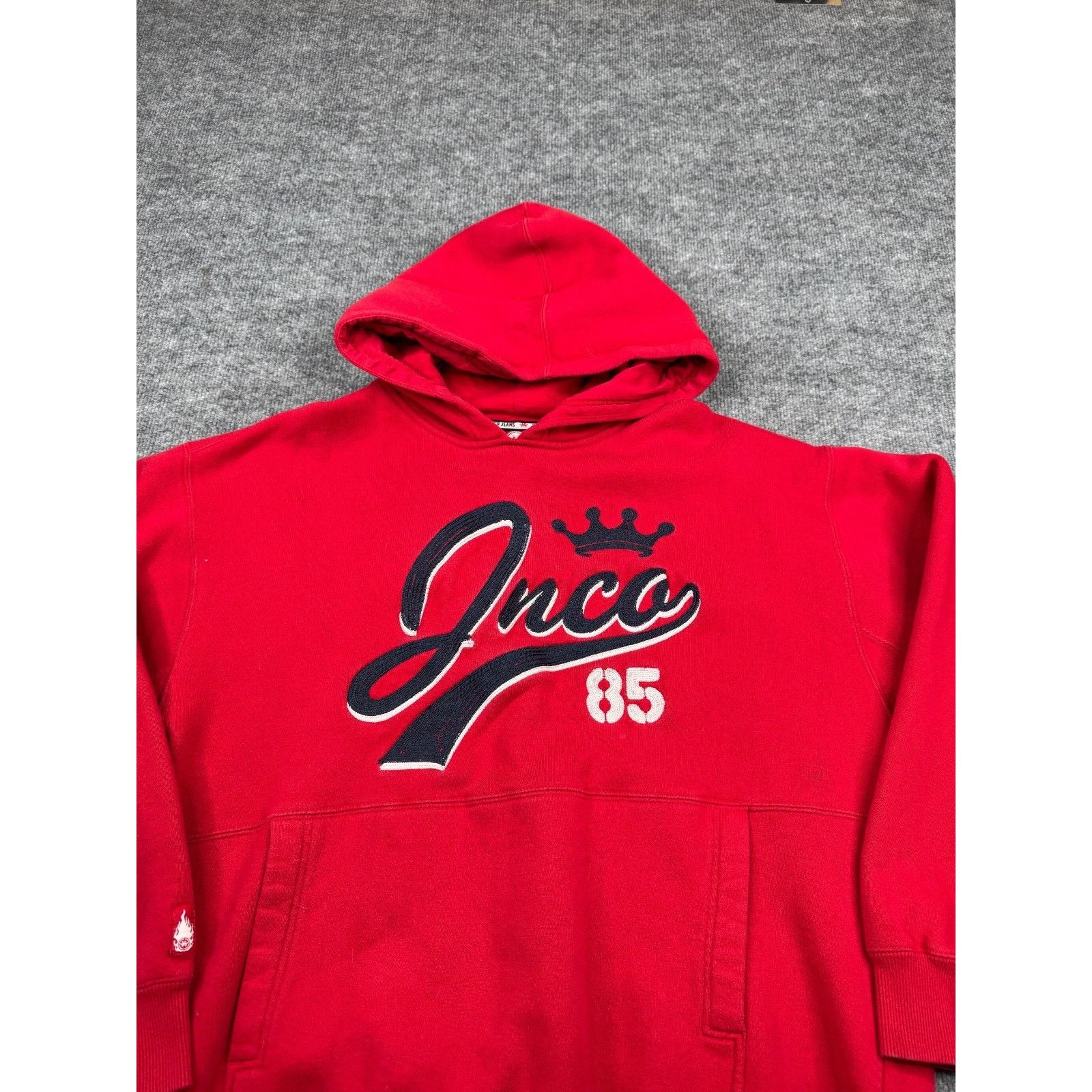 JNCO Vtg JNCO Jeans Red Hoodie XXL 85 Crown Logo Made in Russia Size US XXL / EU 58 / 5 - 21 Thumbnail