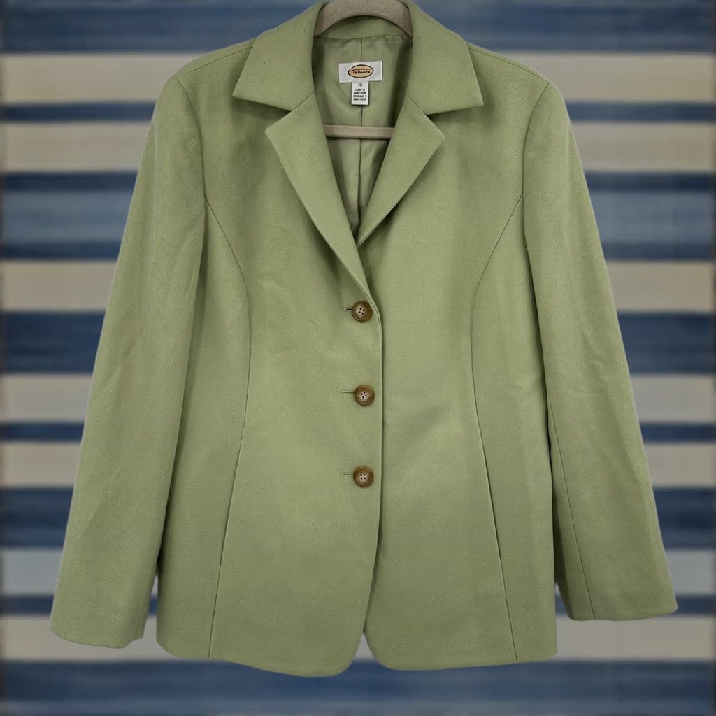 Talbots Talbots Blazer Jacket Women's Light Green Wool Cashmere Blend 12 Button Front Notch Lined Tailored Workwear Size XL / US 12-14 / IT 48-50 - 1 Thumbnail