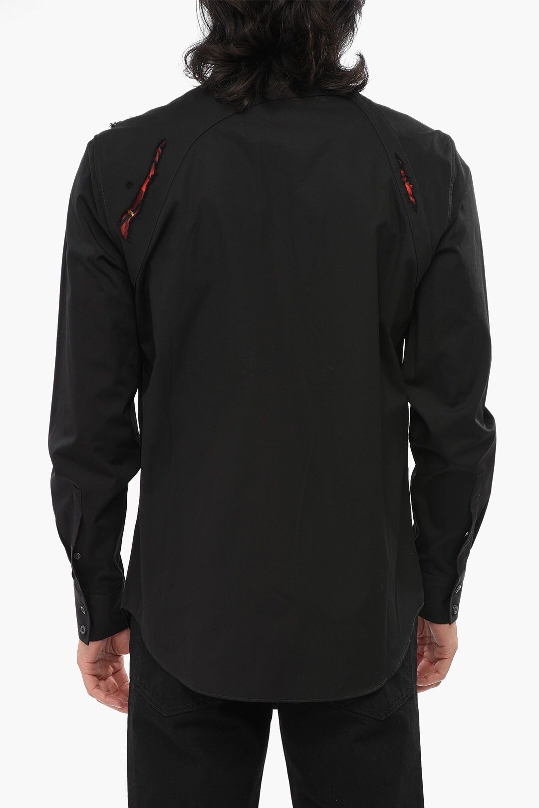 Alexander McQueen og1mm0925 Poplin Cotton Shirt in Black Size US L / EU 52-54 / 3 - 2 Thumbnail