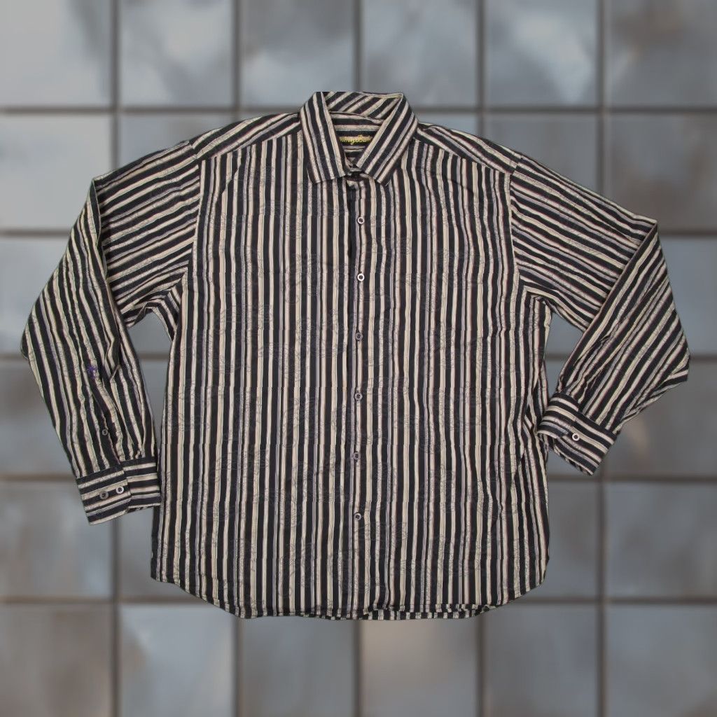 Tommy Bahama VINTAGE Tommy Bahama Shirt Men XL Black Silk Blend Button Up Long Sleeve Tiki Size US XL / EU 56 / 4 - 1 Thumbnail