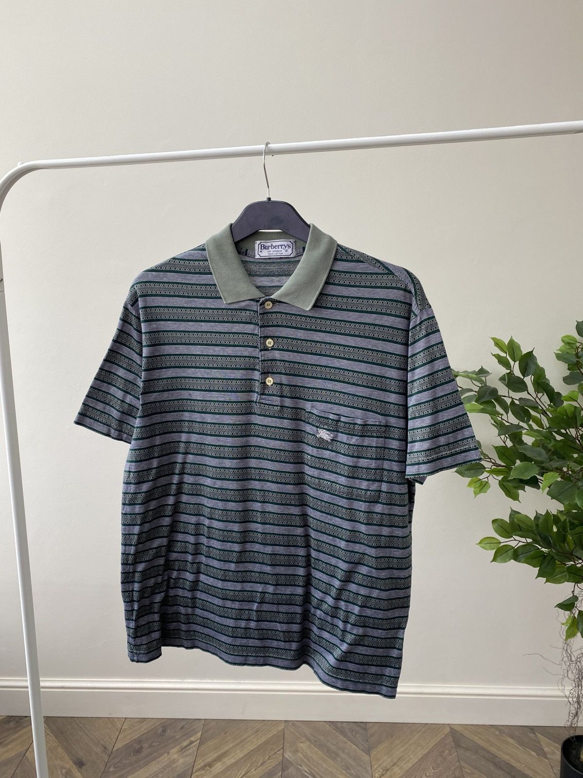 Burberry × Vintage Vintage Burberry Strip Polo T-Shirt Size US M / EU 48-50 / 2 - 4 Thumbnail