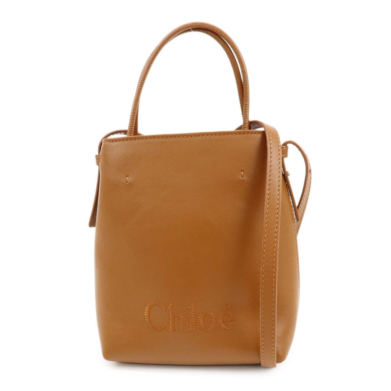 Chloe Chloe Micro Calfskin Top Handle Bag Tan Size ONE SIZE - 1 Thumbnail