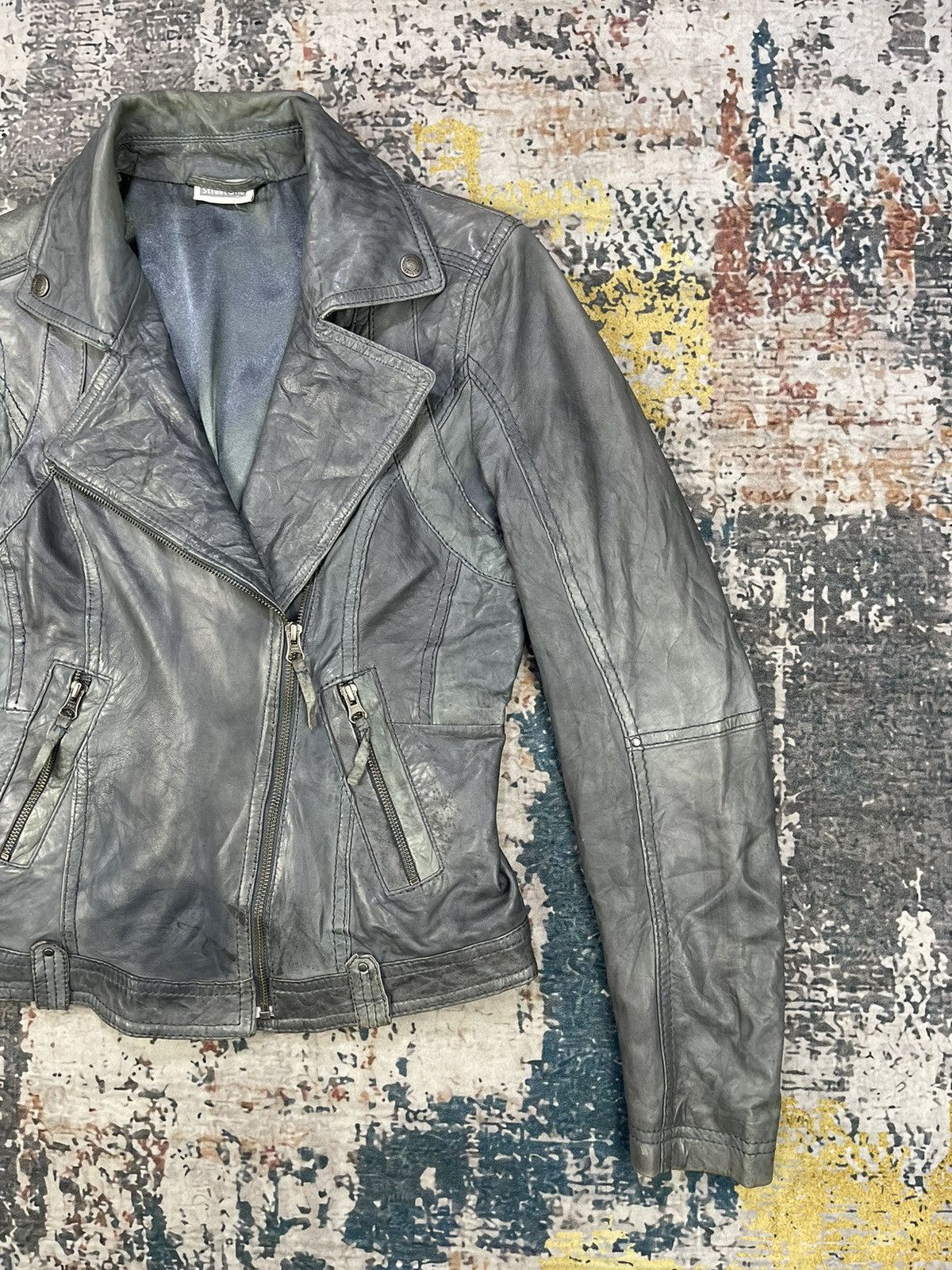 Genuine Leather Street One Sheep Leather Double Collar Biker Jackets Size S / US 4 / IT 40 - 5 Thumbnail