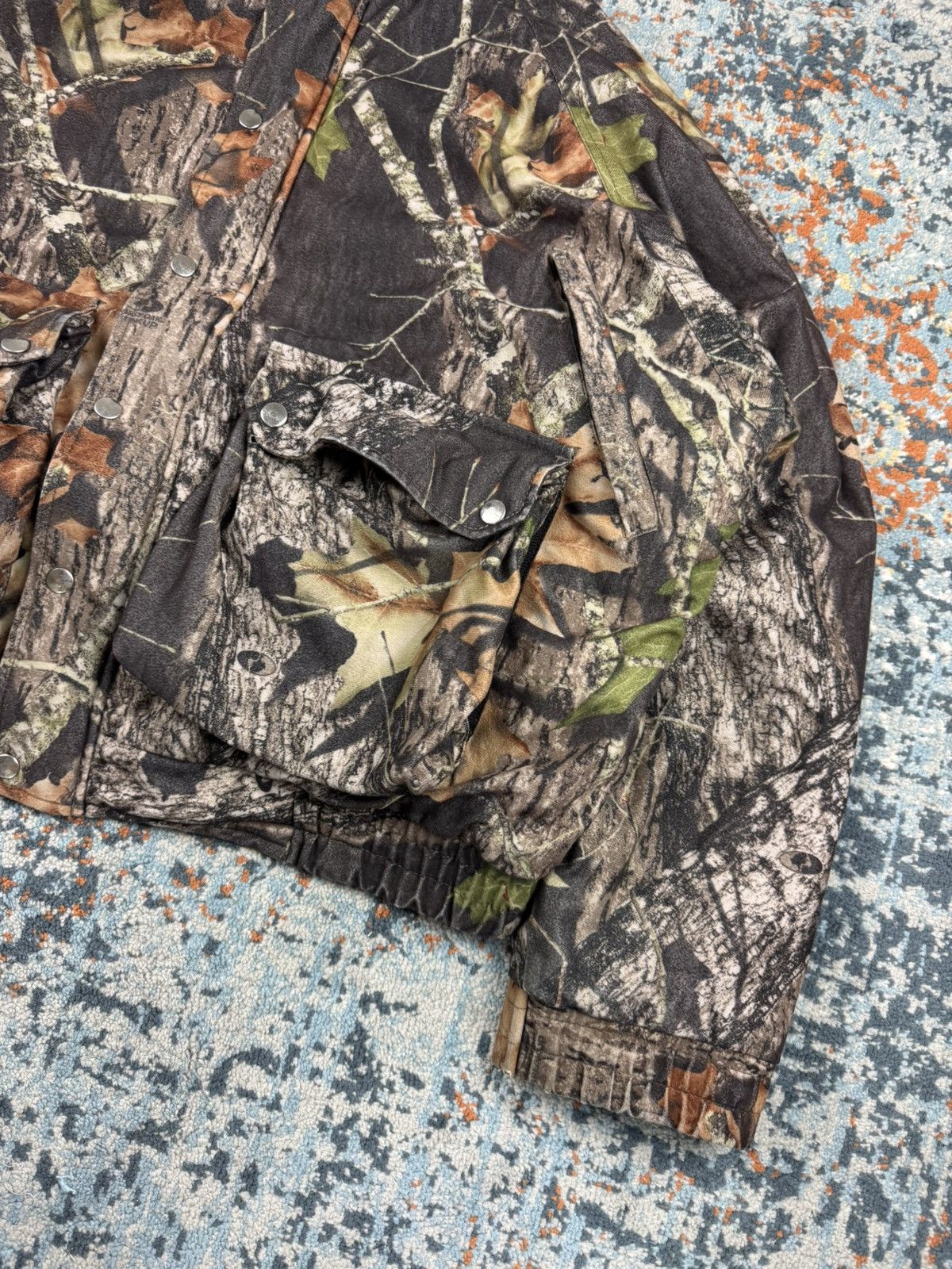 Mossy Oaks × Realtree × Vintage Vintage 90s Mossy Oak print boxy cargo booded hunting jacket Size US L / EU 52-54 / 3 - 8 Thumbnail