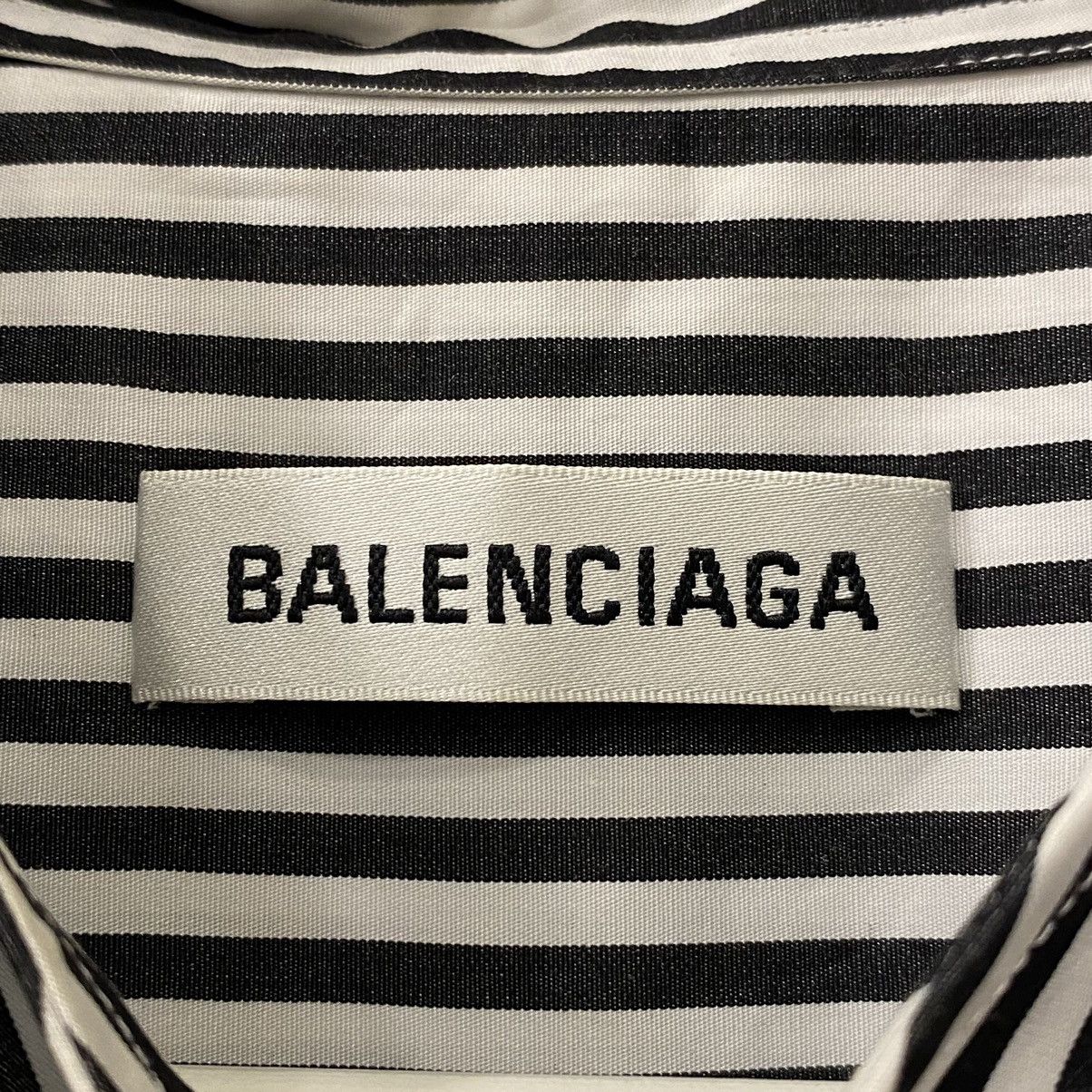 Balenciaga Balenciaga - Logo Striped Poplin Shirt Size XXS / US 00 / IT 34 - 11 Thumbnail