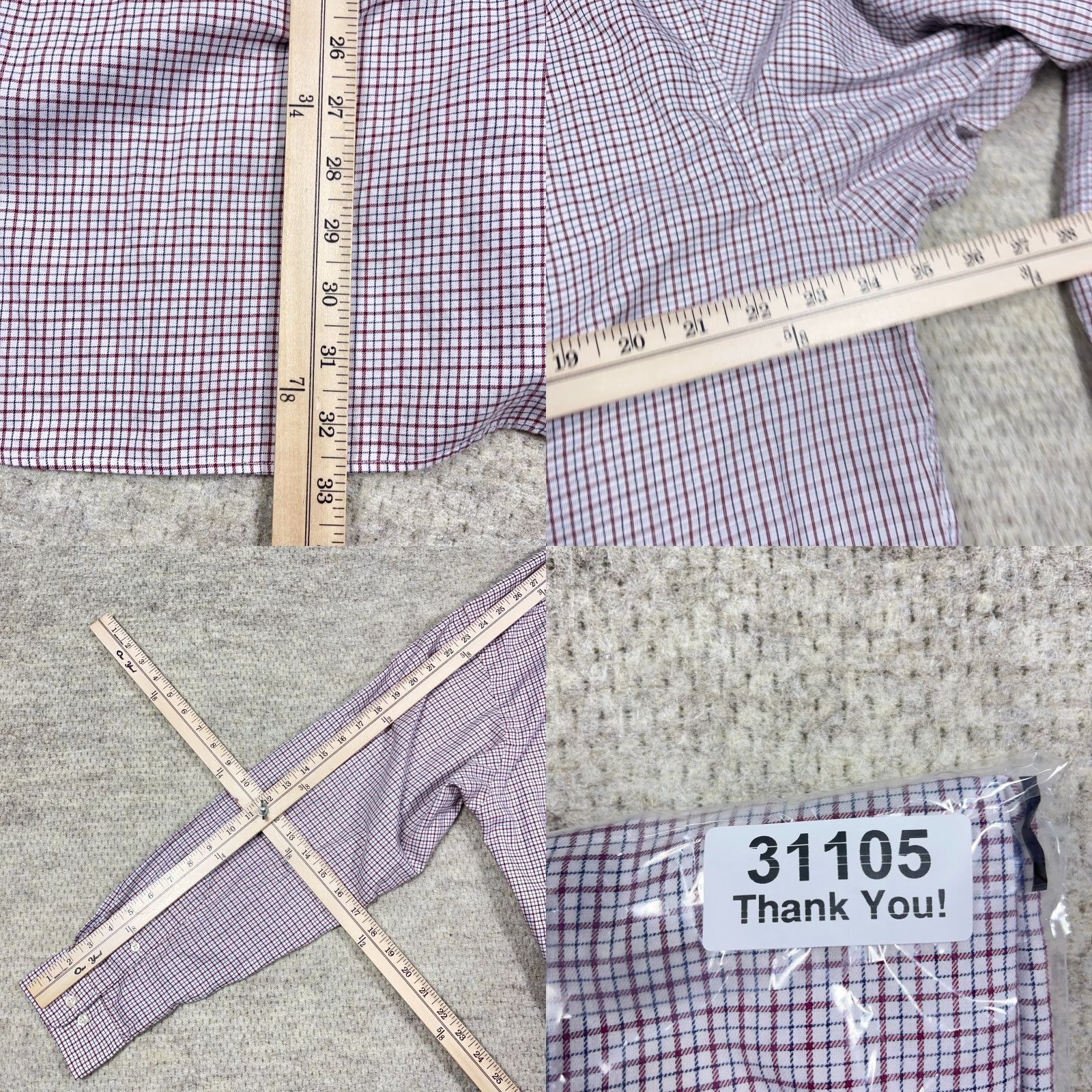 Ralph Lauren Ralph Lauren Shirt Men 16.5 34 Maroon Button Up Tattersall Plaid Blue Pony Large Color Red Classic Dress Shirt Mens Size US XL / EU 56 / 4 - 9 Thumbnail