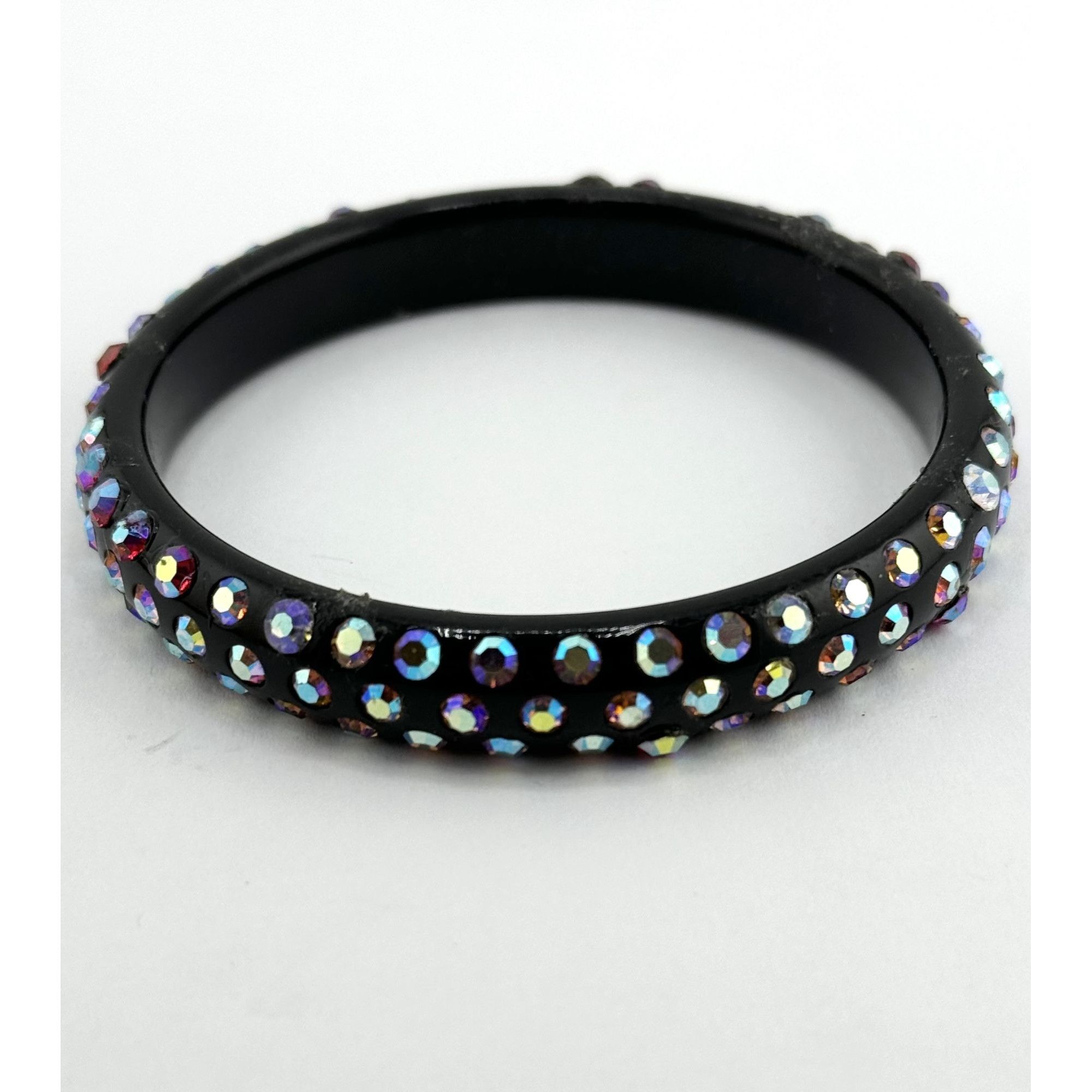 Vintage Vintage black rhinestone bangle bracelet Size ONE SIZE - 1 Thumbnail