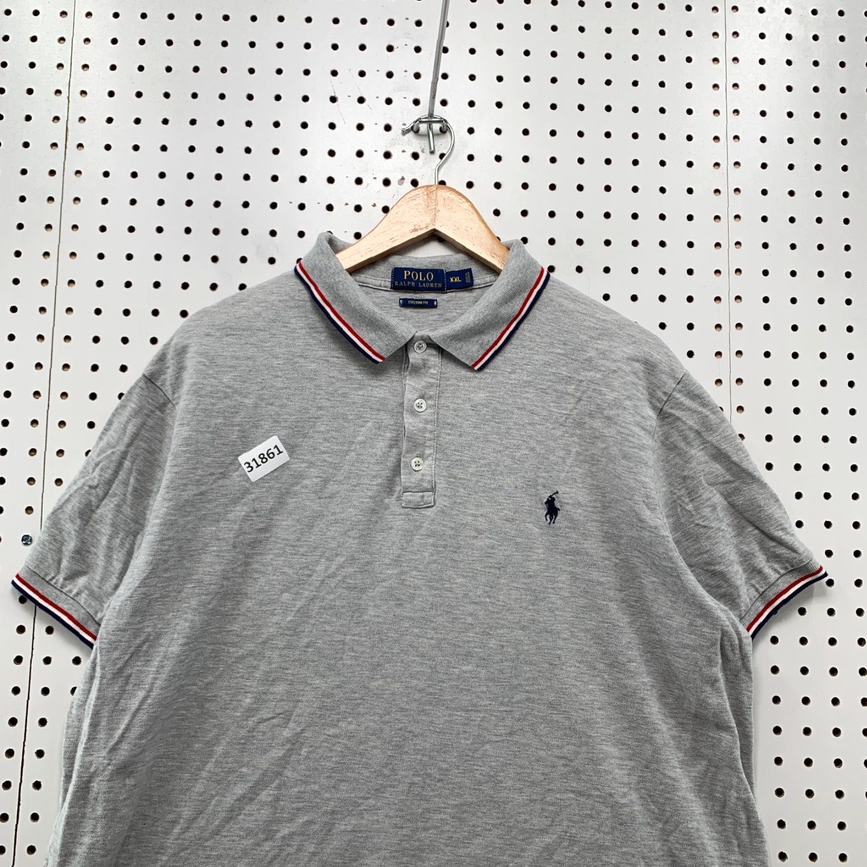 Ralph Lauren VINTAGE Polo Ralph Lauren Gray Short Sleeve Polo Shirt Men 2XL Blue Pony Size US XXL / EU 58 / 5 - 2 Thumbnail