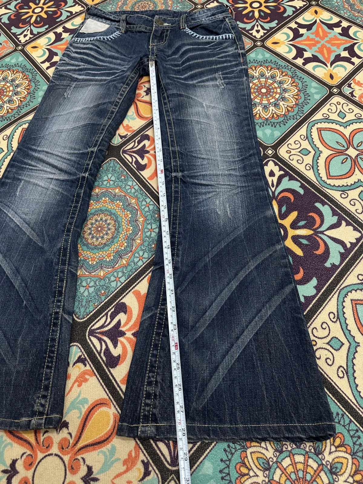 Other No Brand Japanese Claw Mark Style Flare Denim Size US 27 - 14 Thumbnail