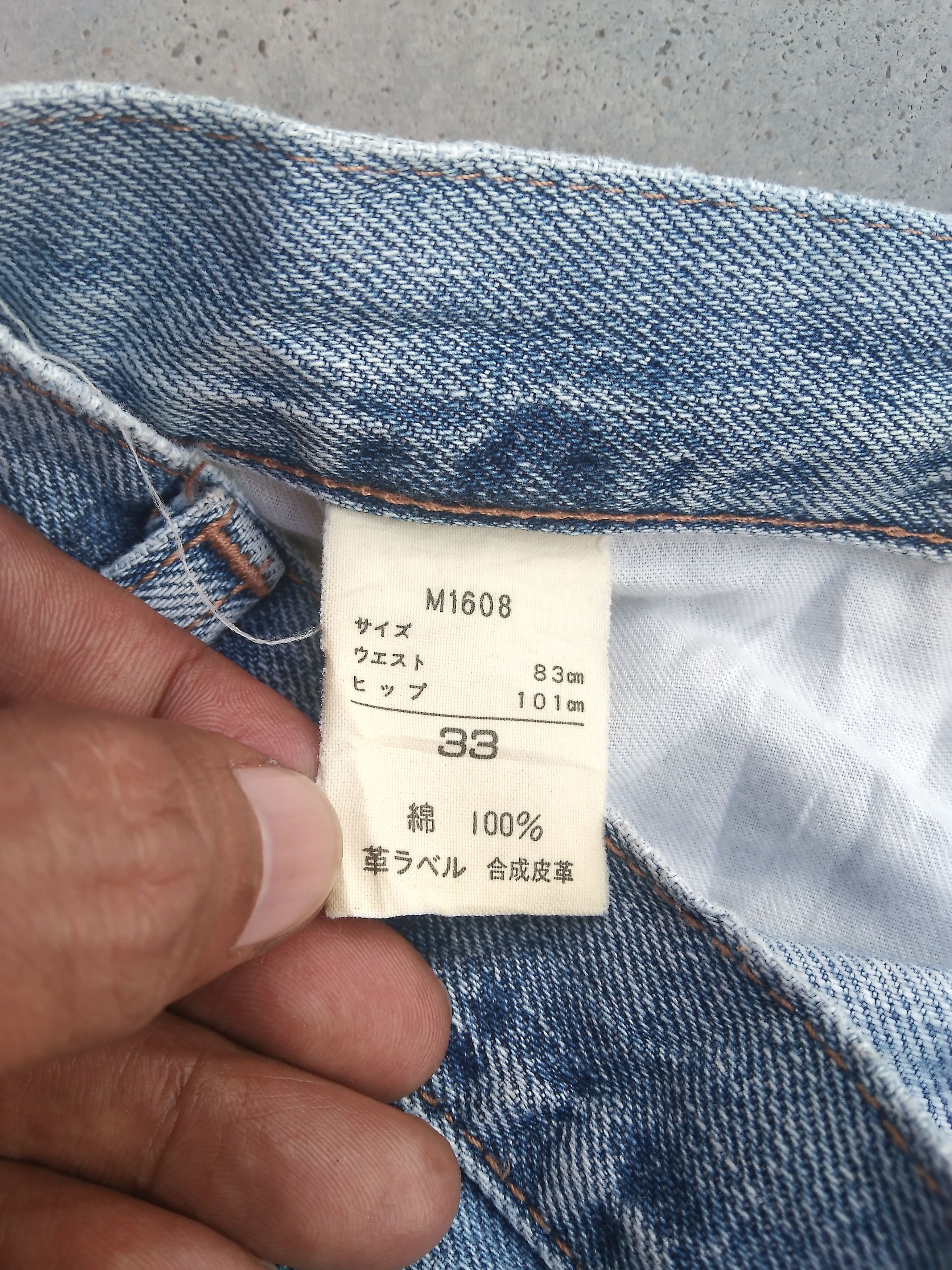 Japanese Brand 90s Vintage Distressed Wrangler Faded Blue Jeans 32x32 Size US 32 / EU 48 - 11 Thumbnail