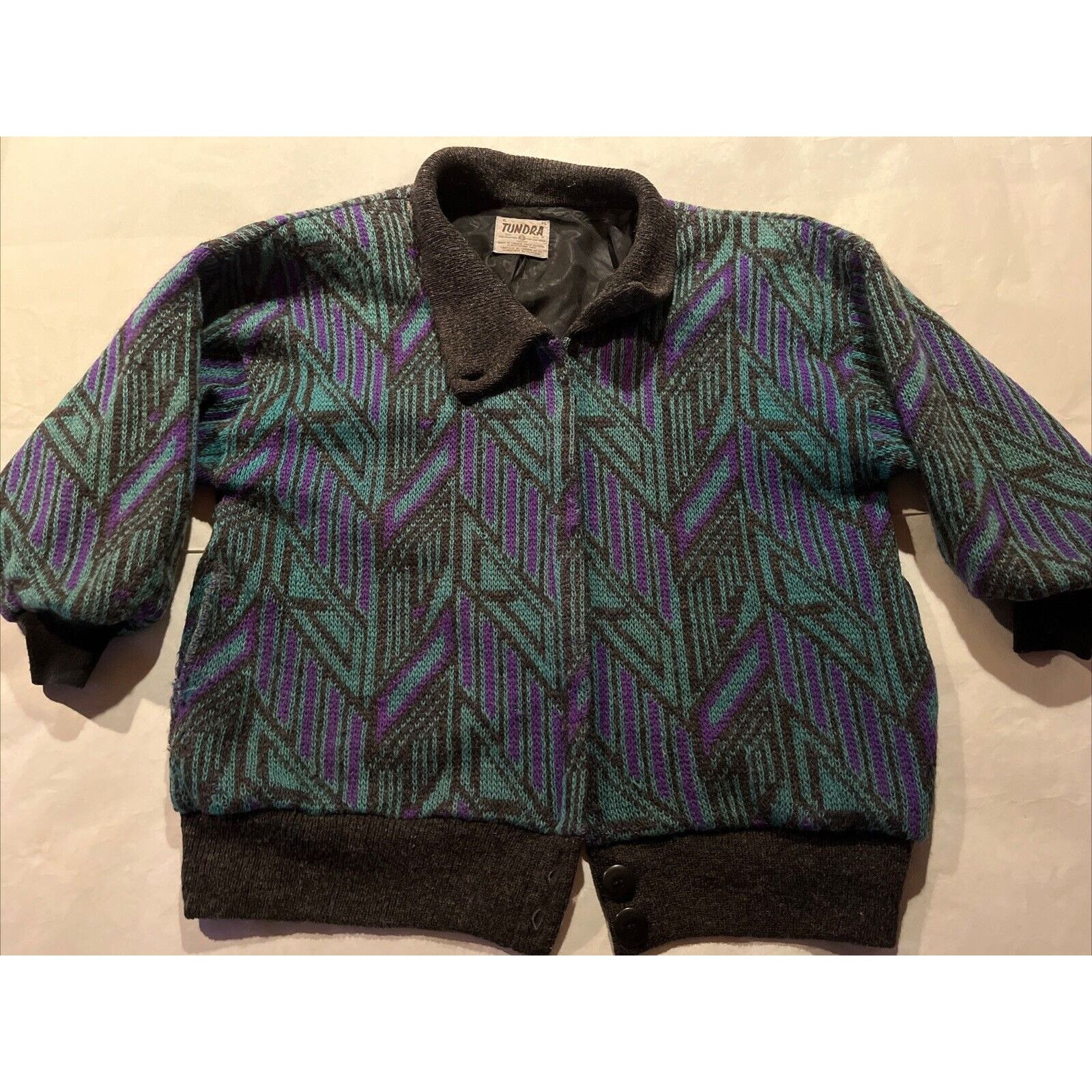 Tundra Tundra Canada Vintage Men’s XL Green Geometric Wool Sweater Size US XL / EU 56 / 4 - 2 Thumbnail
