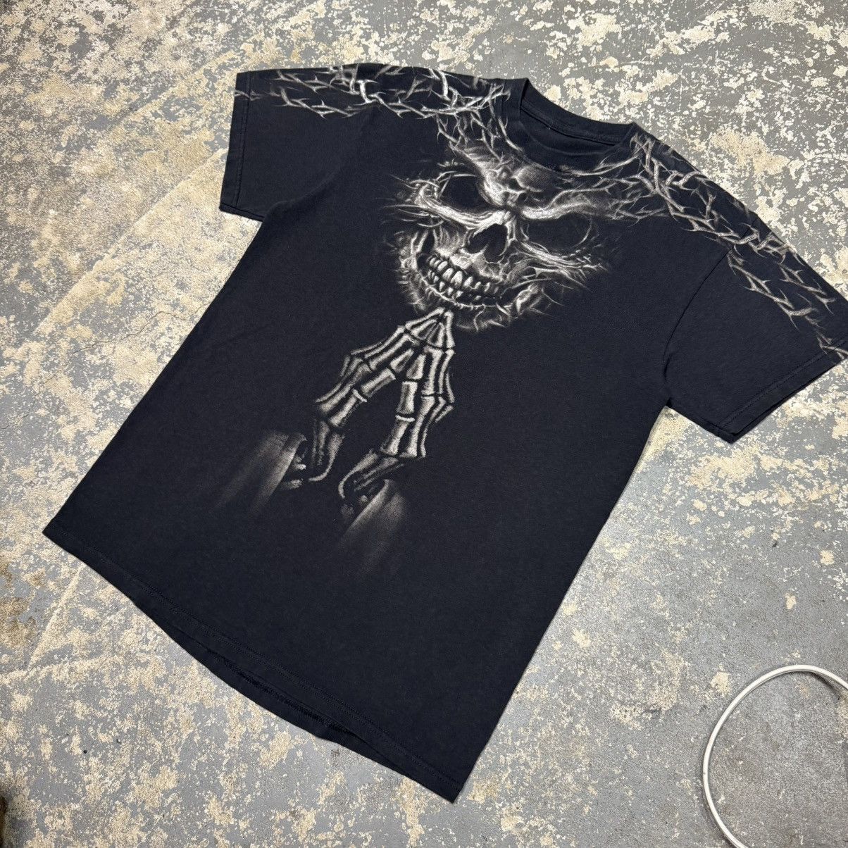 Affliction Vintage Skull Skeleton Praying Black Y2K Grunt Grunge Tshirt Size US M / EU 48-50 / 2 - 2 Thumbnail
