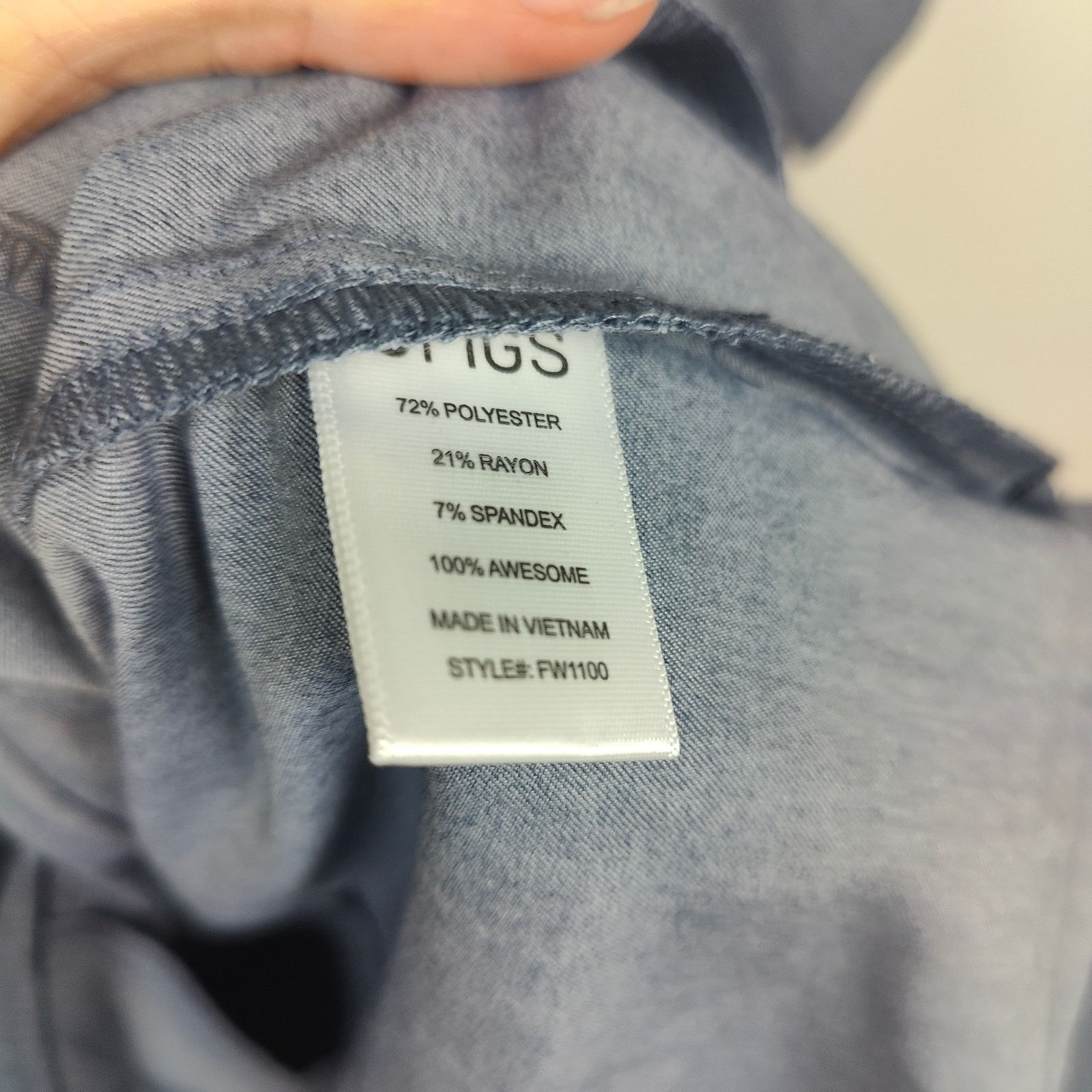 Other Figs Casma Scrub Top Womens Small Heather Denim Gray Size S / US 4 / IT 40 - 5 Thumbnail