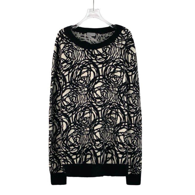 Dior Dior Color-block graffiti thread ball wool round-neck long Size US XL / EU 56 / 4 - 1 Thumbnail