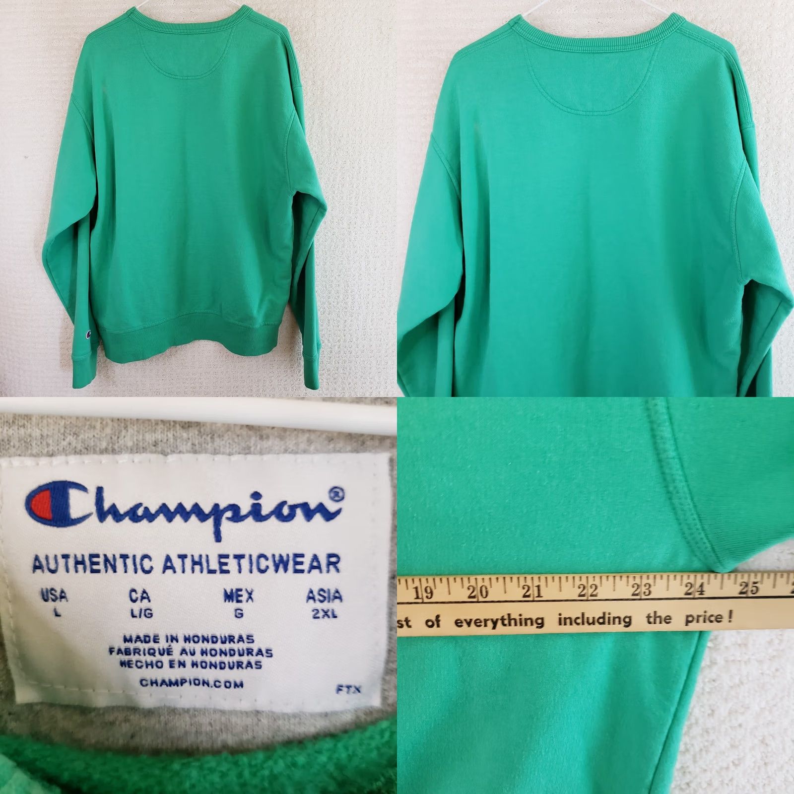 Champion VINTAGE Champion Sweatshirt L Green Pullover Crewneck Logo 90s Men Duck Size US L / EU 52-54 / 3 - 8 Thumbnail