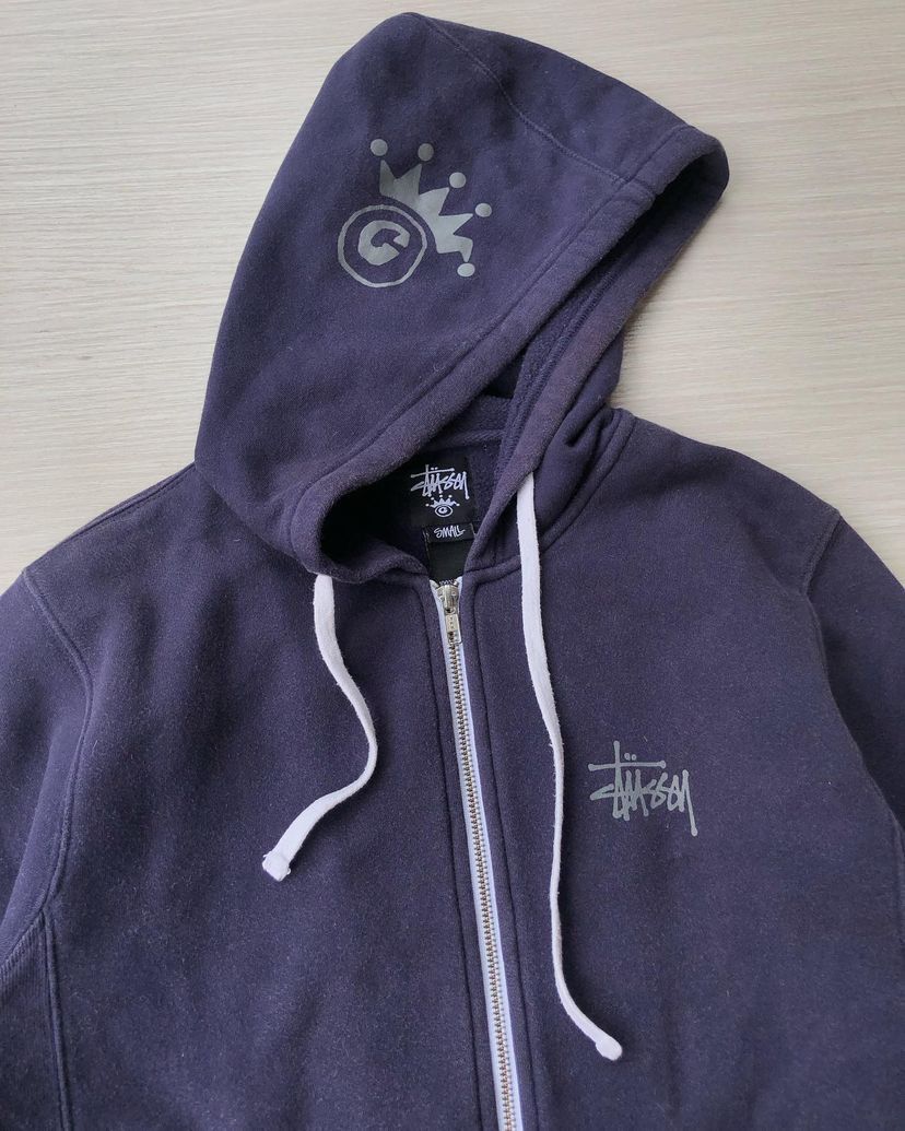 Image of Stussy Hoodie Simple Logo in Grey, Men's (Size Small)