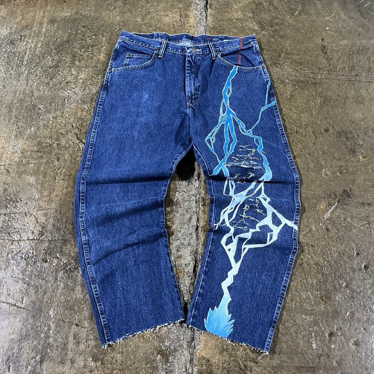 Vintage × Wrangler Crazy Vintage Y2K Wrangler Lightning Jeans Skater Grunge Size US 36 / EU 52 - 1 Thumbnail