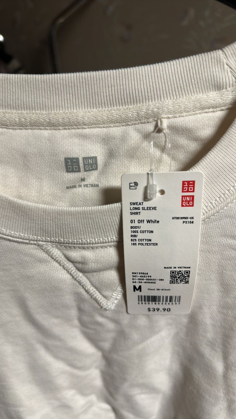 Uniqlo Uniqlo Men’s Off White Crewneck Sweater Size M Size US M / EU 48-50 / 2 - 3 Thumbnail