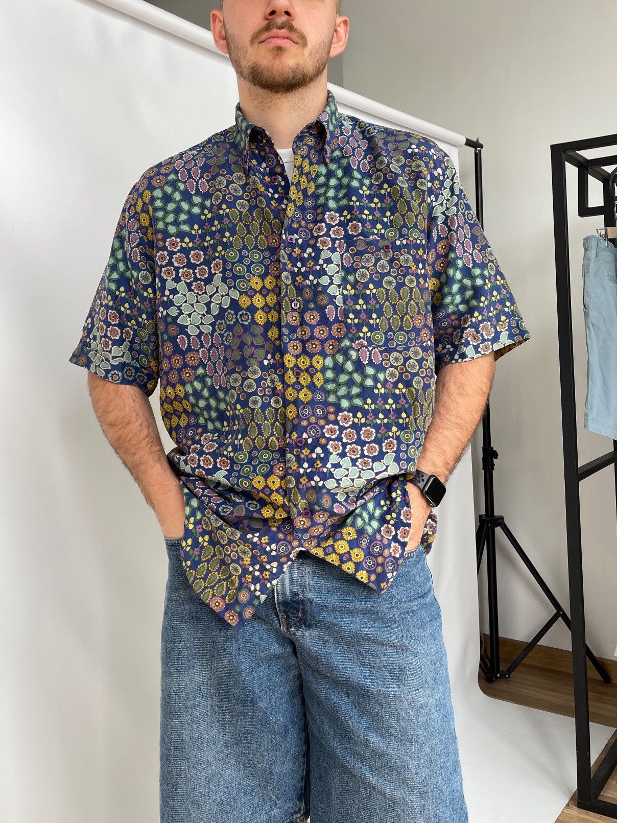 Paul & Shark × Vintage Vintage Paul Shark Pure Silk Shirt size M/L Size US L / EU 52-54 / 3 - 1 Thumbnail