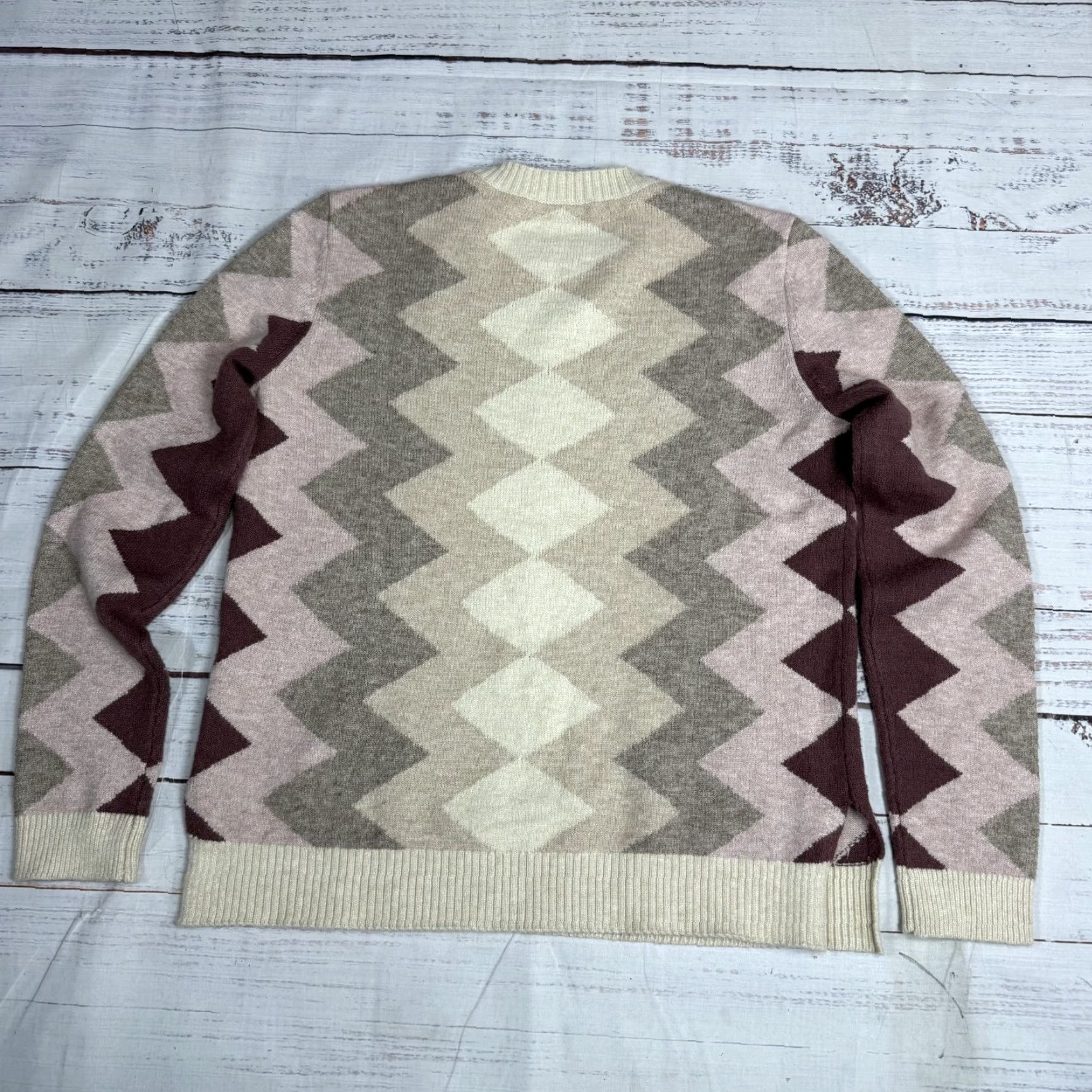 Vintage Charlie B Women's Beige Knit Crew Neck Sweater Size S Stretch Rayon Nylon Polyester Pullover Blouse Knitwear Pullover" Size S / US 4 / IT 40 - 4 Thumbnail