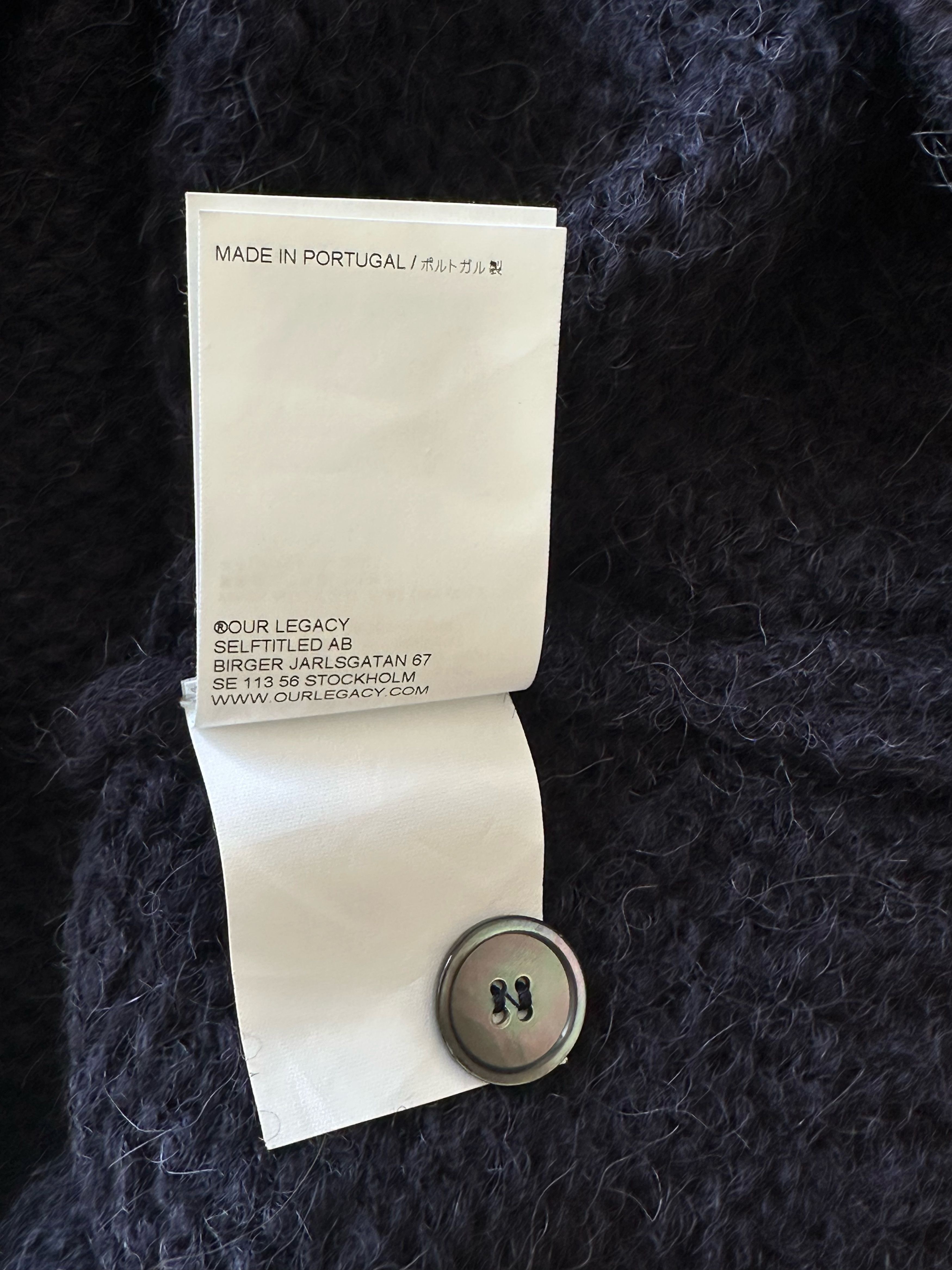Our Legacy Opa Cardigan Fuzzy Navy Size US L / EU 52-54 / 3 - 6 Thumbnail