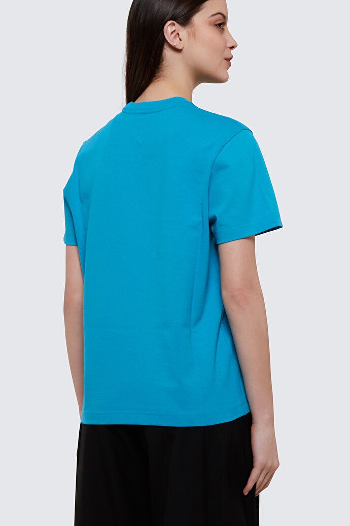 Bottega Veneta o1loc1c0824 649060 Sunrise Cotton Jersey T-Shirt in Blue Size S / US 4 / IT 40 - 3 Thumbnail