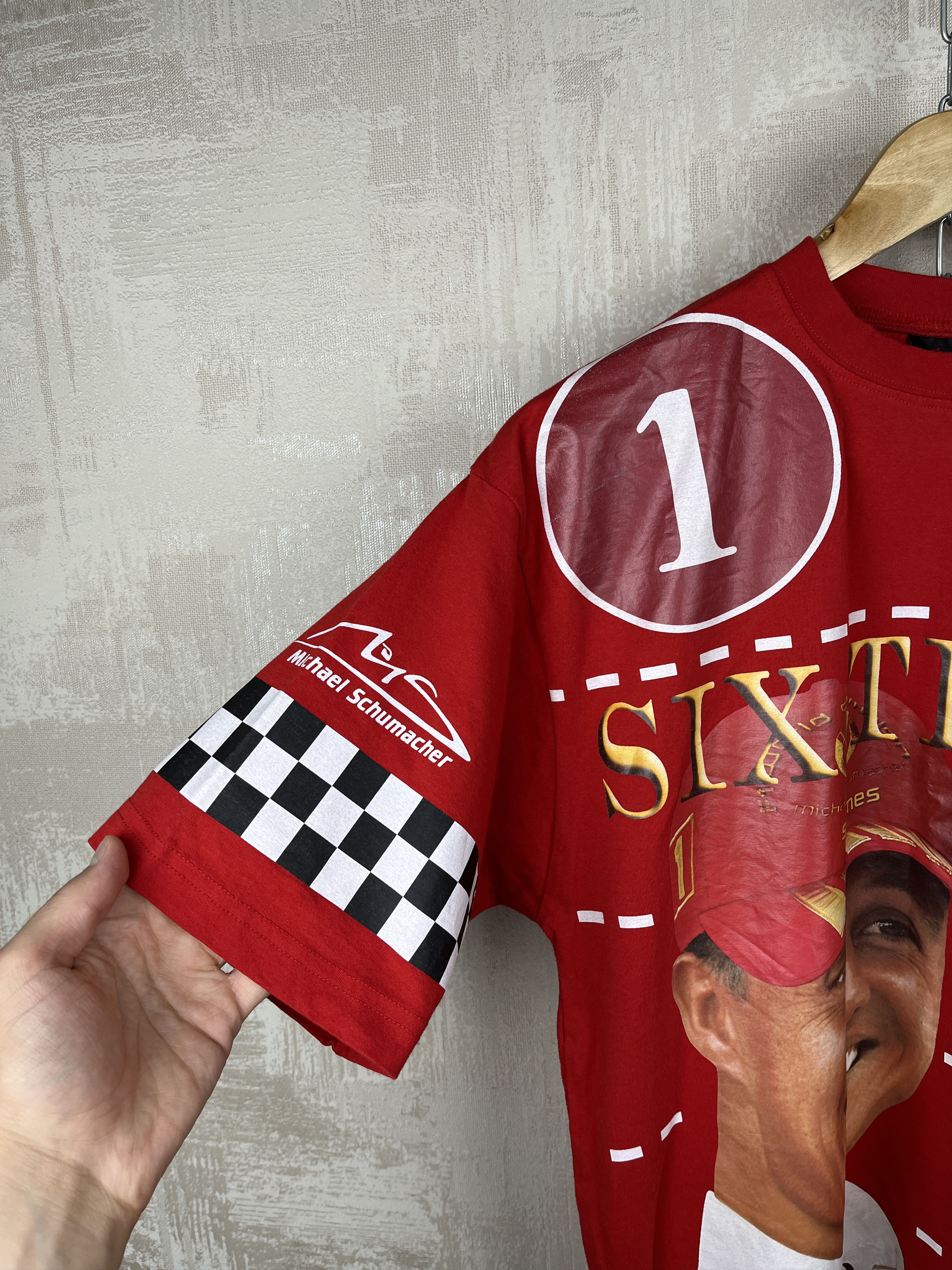 Formula 1 Michael Schumacher Six Times F1 World Champion 1994-2003 Tee Size US L / EU 52-54 / 3 - 8 Thumbnail