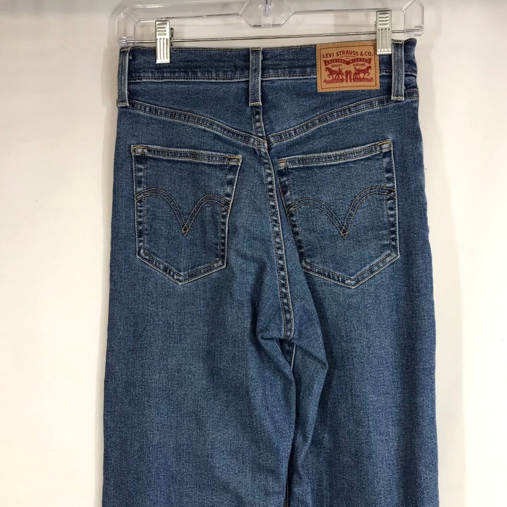 Vintage Levi's Ribcage Straight Ankle Jeans Medium Wash Button Fly Women 25 Size 42" / US 20 - 5 Thumbnail