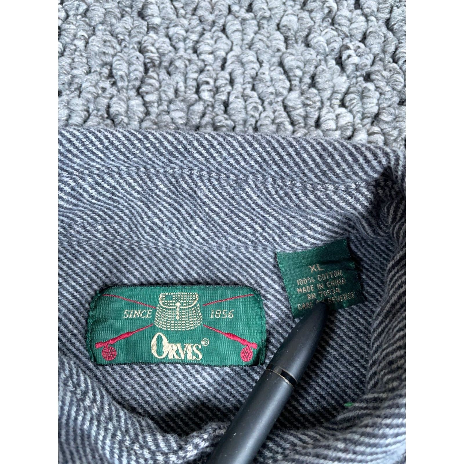 Orvis Orvis Heavyweight Flannel Shirt Men XL Gray Cotton Workwear Outdoor Grunge Button-Up Long Sleeve Casual Size US XL / EU 56 / 4 - 3 Thumbnail
