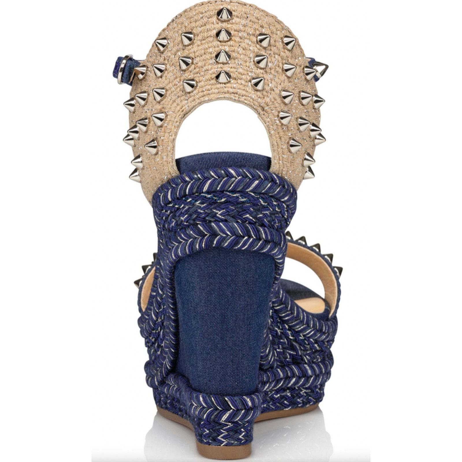 Christian Louboutin Madmonica 120 Blue Denim Platform Wedge Sandal Heel Pump 40 Size US 10 / IT 40 - 10 Thumbnail