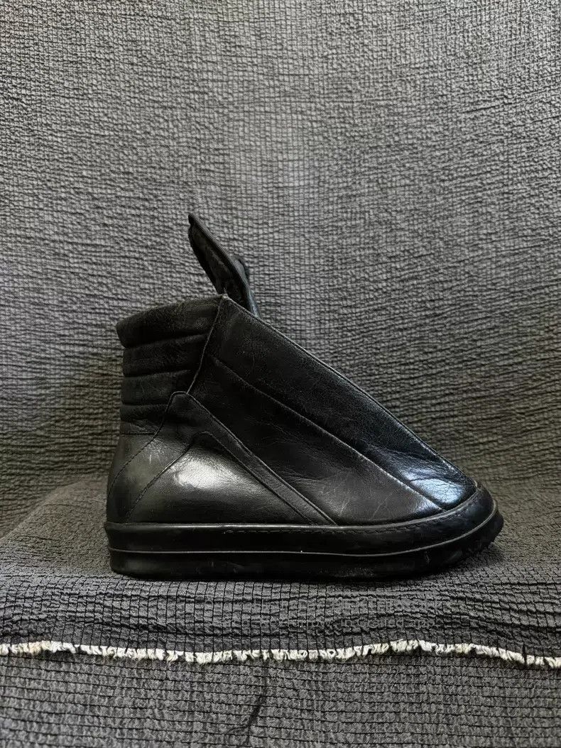 Rick Owens RICK OWENS Pure Black Leather Open-toe High-top Aviator Sh Size US 6 / EU 39 - 5 Thumbnail