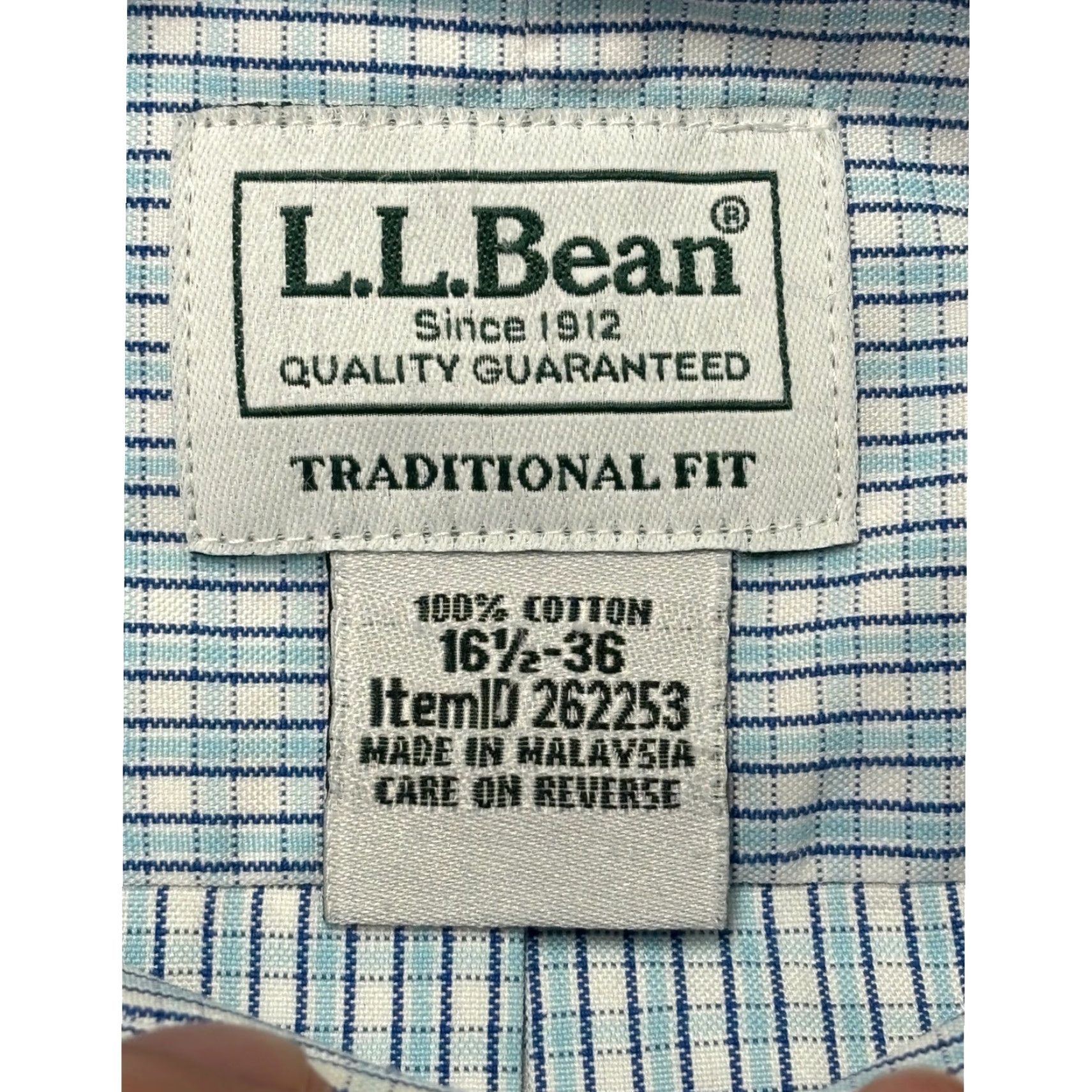 Vintage VINTAGE LLBean Traditional Fit Mens 16.5 36 Striped Dress Shirt Button Down 100% Cotton Size 46R - 4 Thumbnail