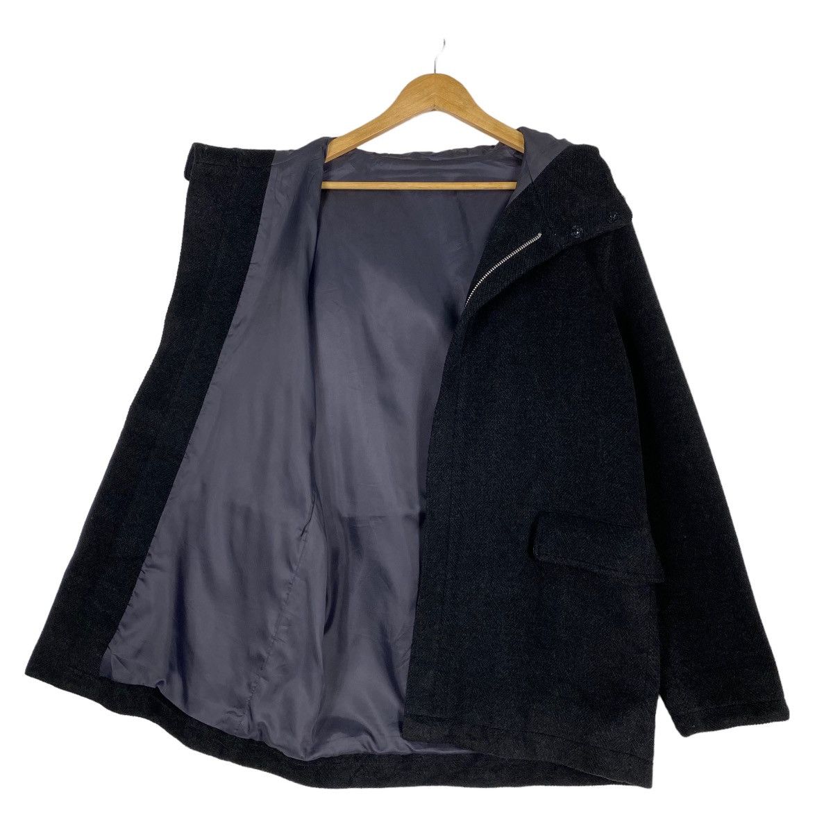 PPFM wool overcoat hoodie