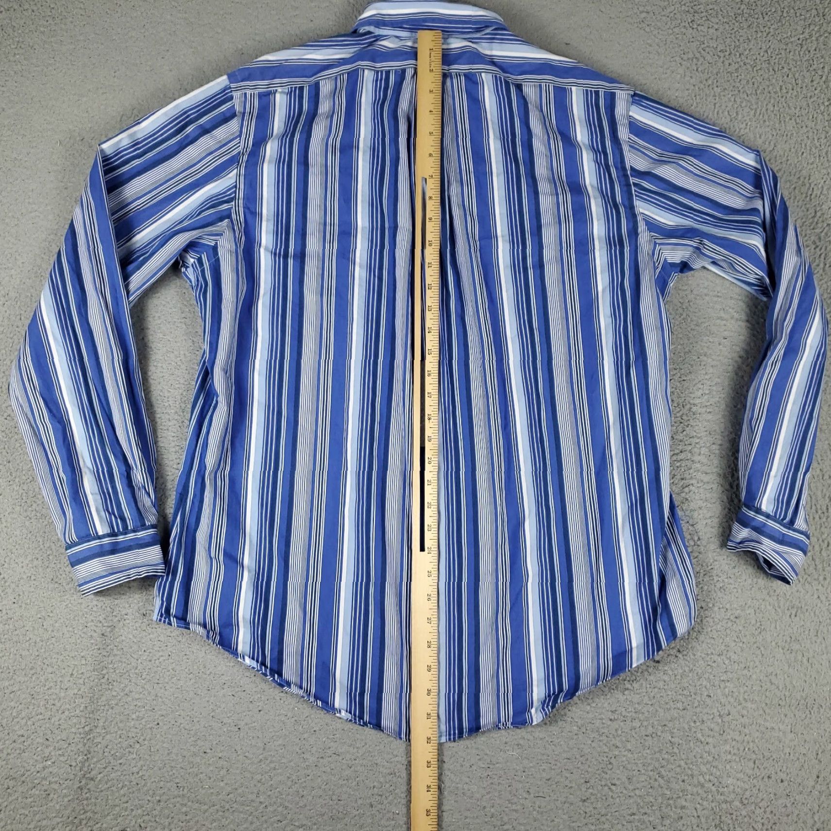 Ralph Lauren Ralph Lauren Shirt Mens XL Blue Striped Pony Casual Button-Up Long Sleeve - Classic American Preppy Cotton Shirt (XL, Blue) Mens Size US XL / EU 56 / 4 - 4 Thumbnail