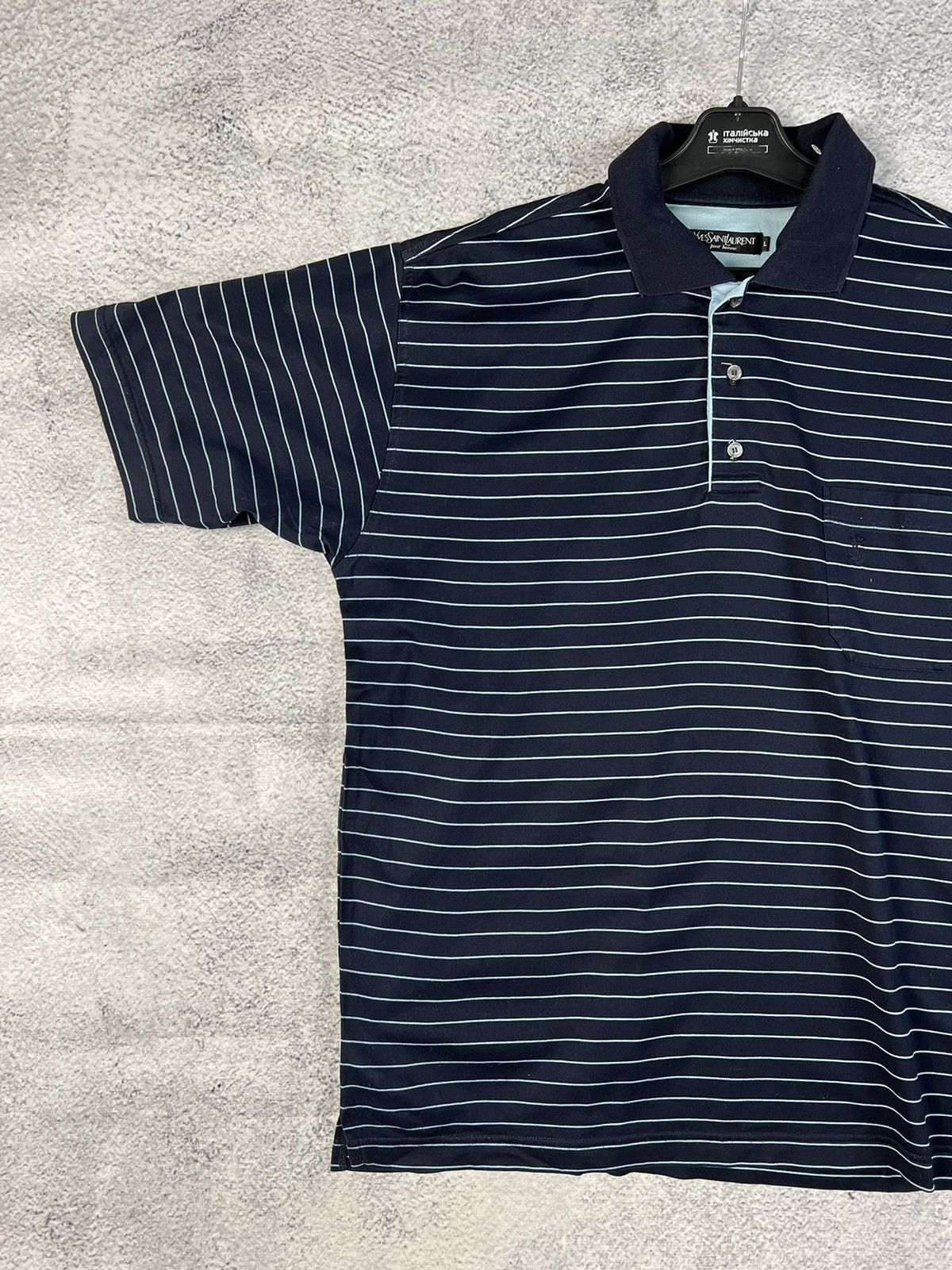 Yves Saint Laurent Vintage Yves Saint Laurent striped polo T-shirt Size US L / EU 52-54 / 3 - 4 Thumbnail