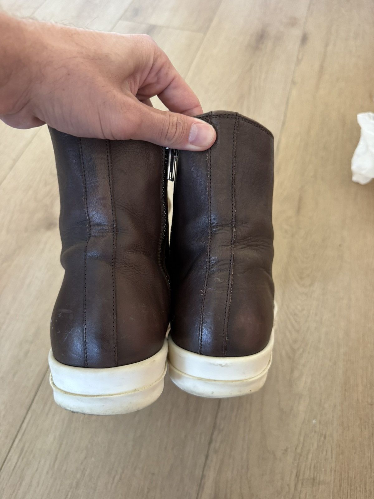 Rick Owens Brown Leather Mainline Ramones 43 Size US 10 / EU 43 - 4 Thumbnail