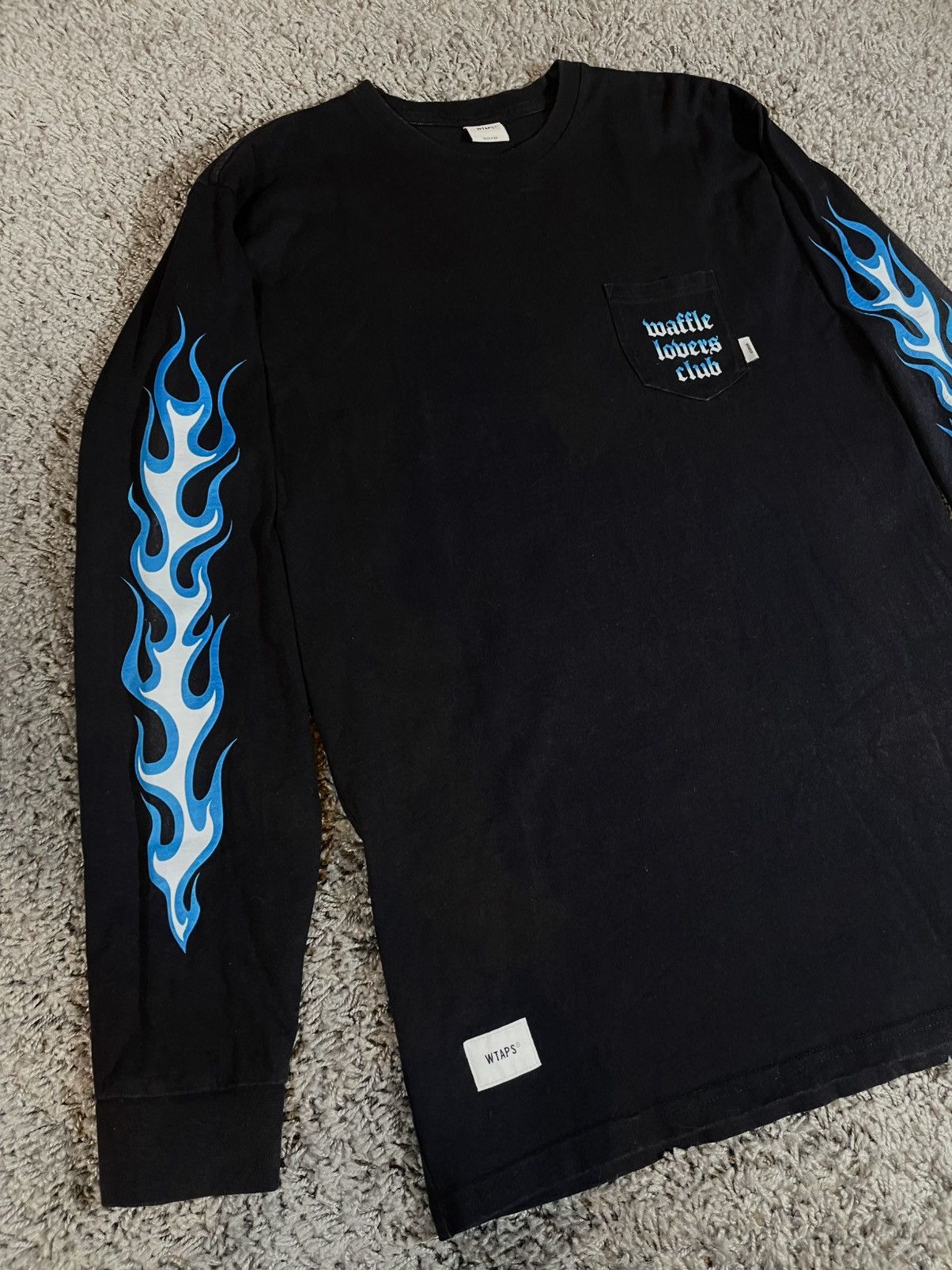 Vans × Wtaps WTAPS x Vans Flames Waffle Lover Club L/S T-Shirt Black Blue Size US M / EU 48-50 / 2 - 2 Thumbnail