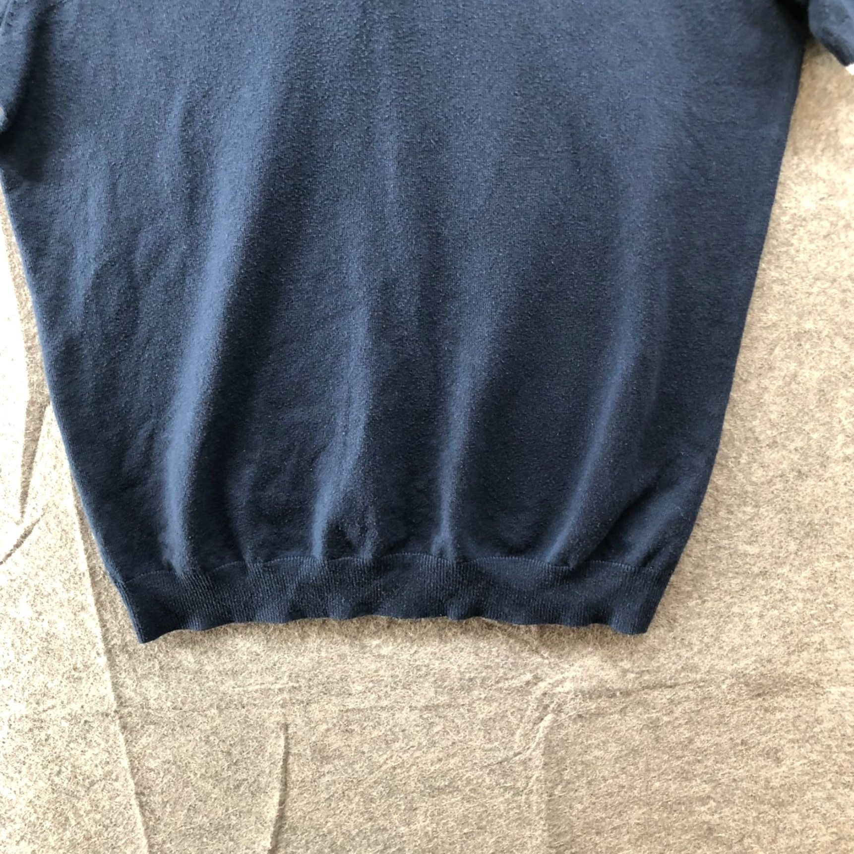 Vintage VINTAGE Marconi Tipped Polo Sweater Mens M Navy Blue White Short Sleeve Knit Size US M / EU 48-50 / 2 - 4 Thumbnail