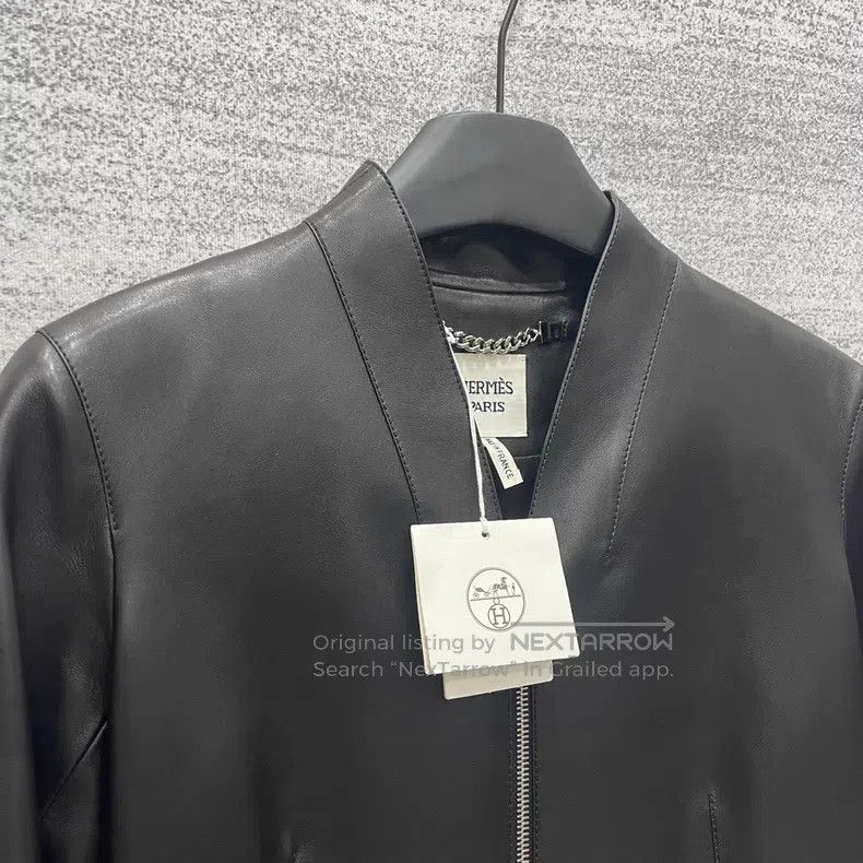 Hermes Hermes Minimalist Style Lamb Leather Jacket Size XXS / US 00 / IT 34 - 2 Thumbnail