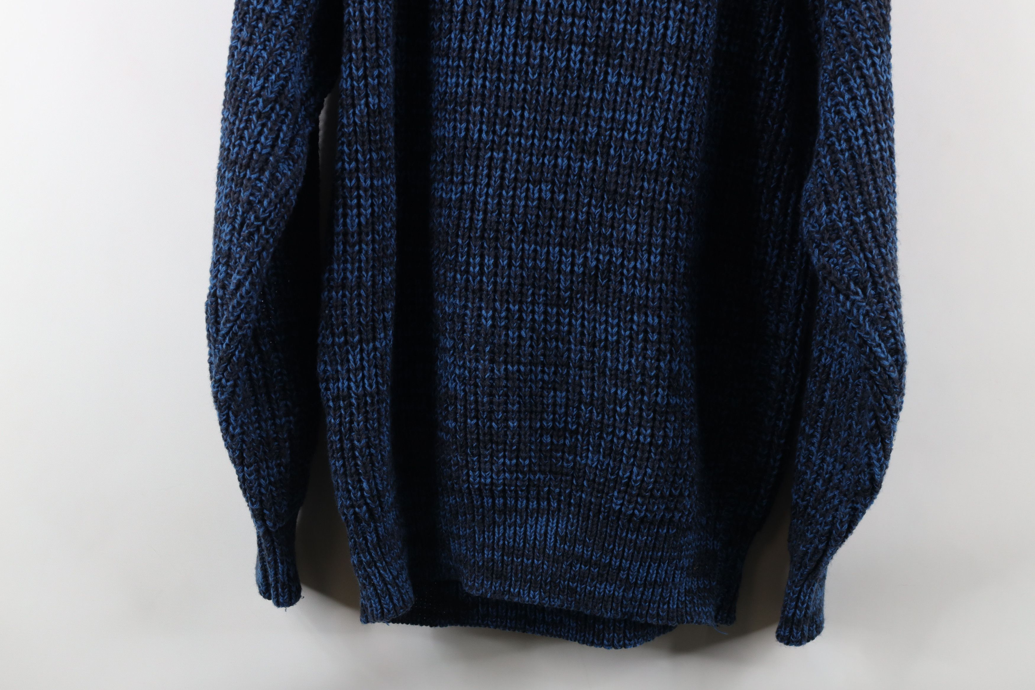 Vintage Vintage 90s Streetwear Ribbed Knit Crewneck Sweater Blue Size US M / EU 48-50 / 2 - 7 Thumbnail