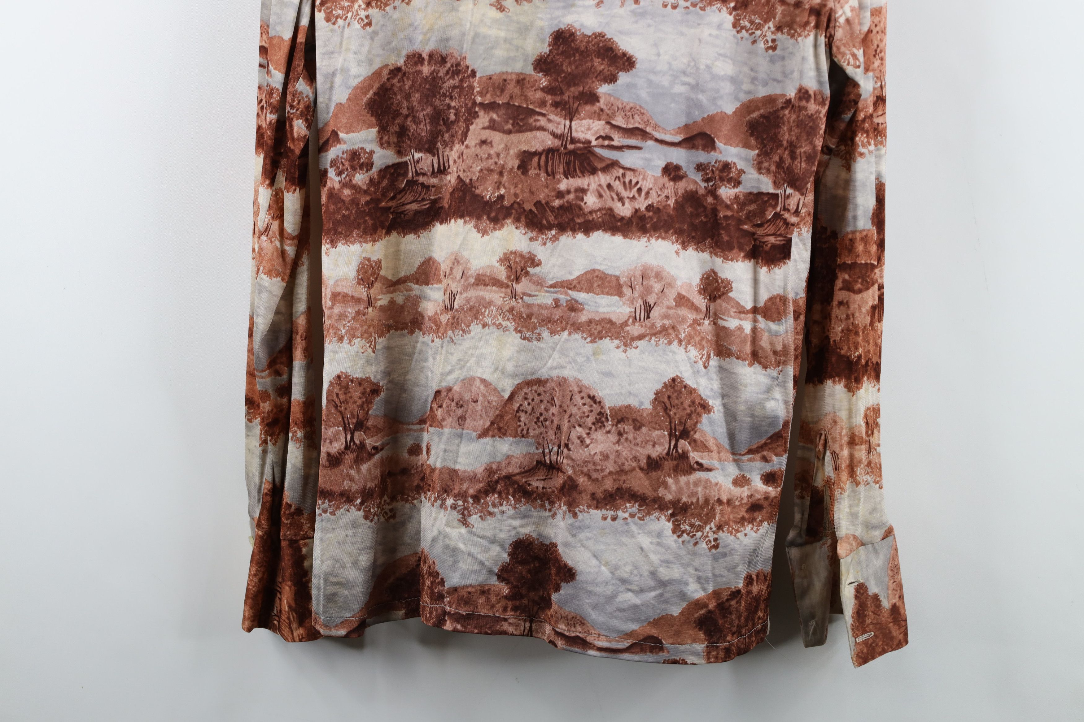 Vintage Vintage 70s Streetwear All Over Print Knit Button Shirt USA Size US L / EU 52-54 / 3 - 15 Thumbnail