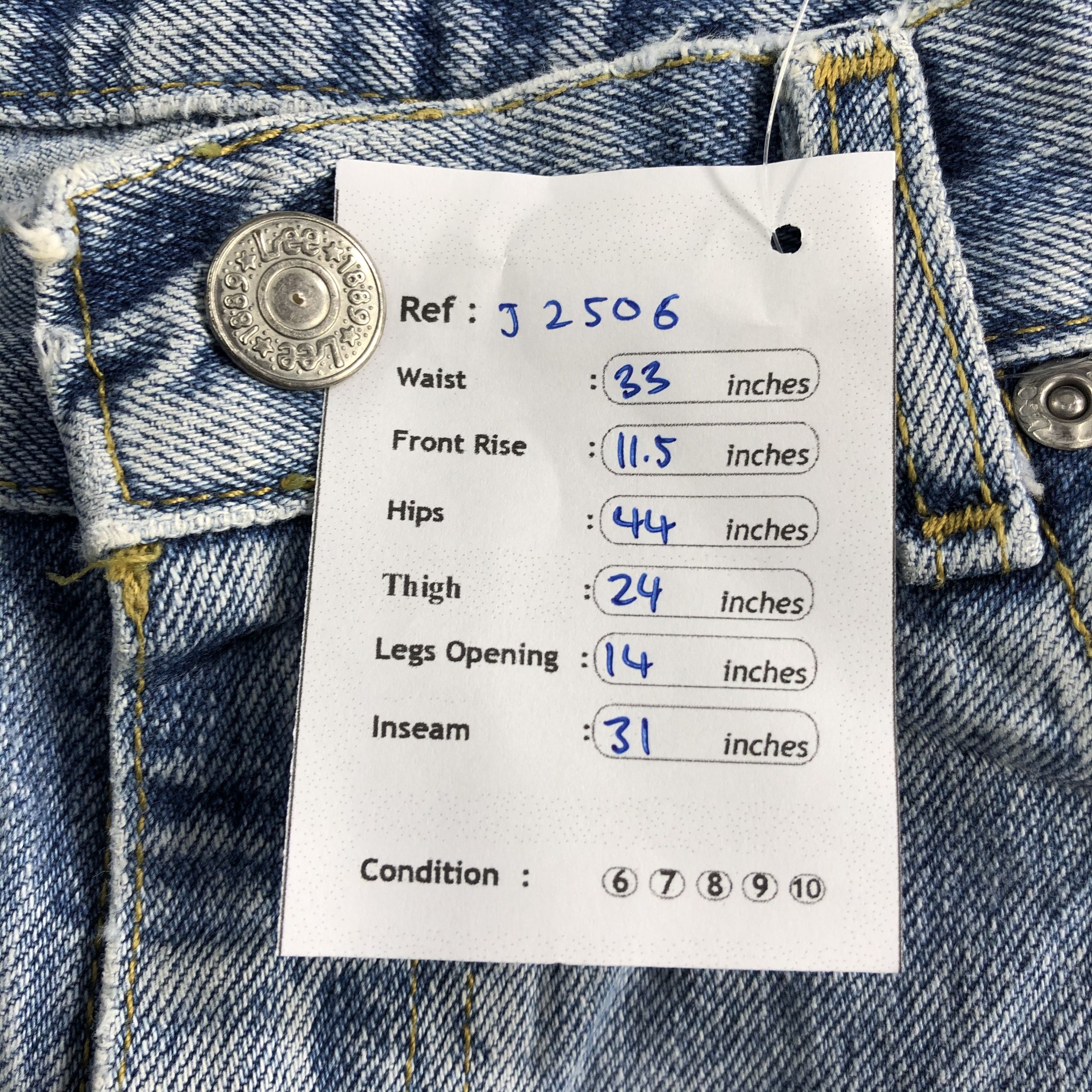 Lee Vintage Blue Wash Lee Jeans-J2506 Size US 33 - 12 Thumbnail