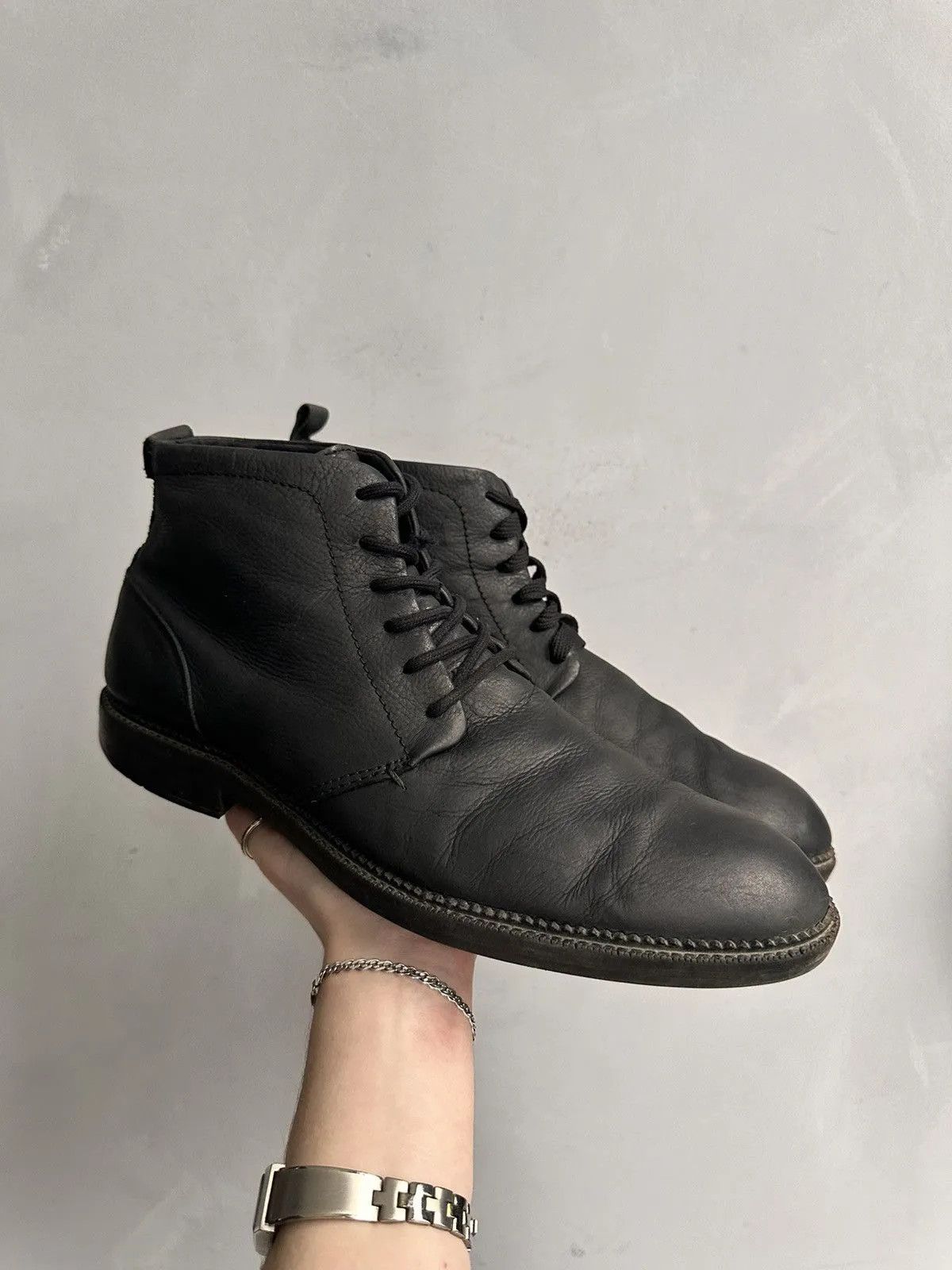 Vintage Leather vintage low-top boots lace-up MoMA classic style Size US 12 / EU 45 - 1 Thumbnail